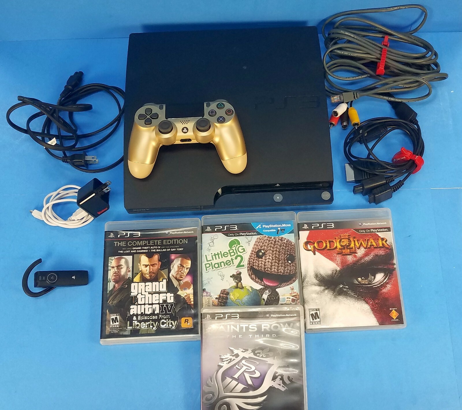 Playstation 3 PS3 Slim 250GB Black Console Lot w/ Games System Bundle CECH-2001B
