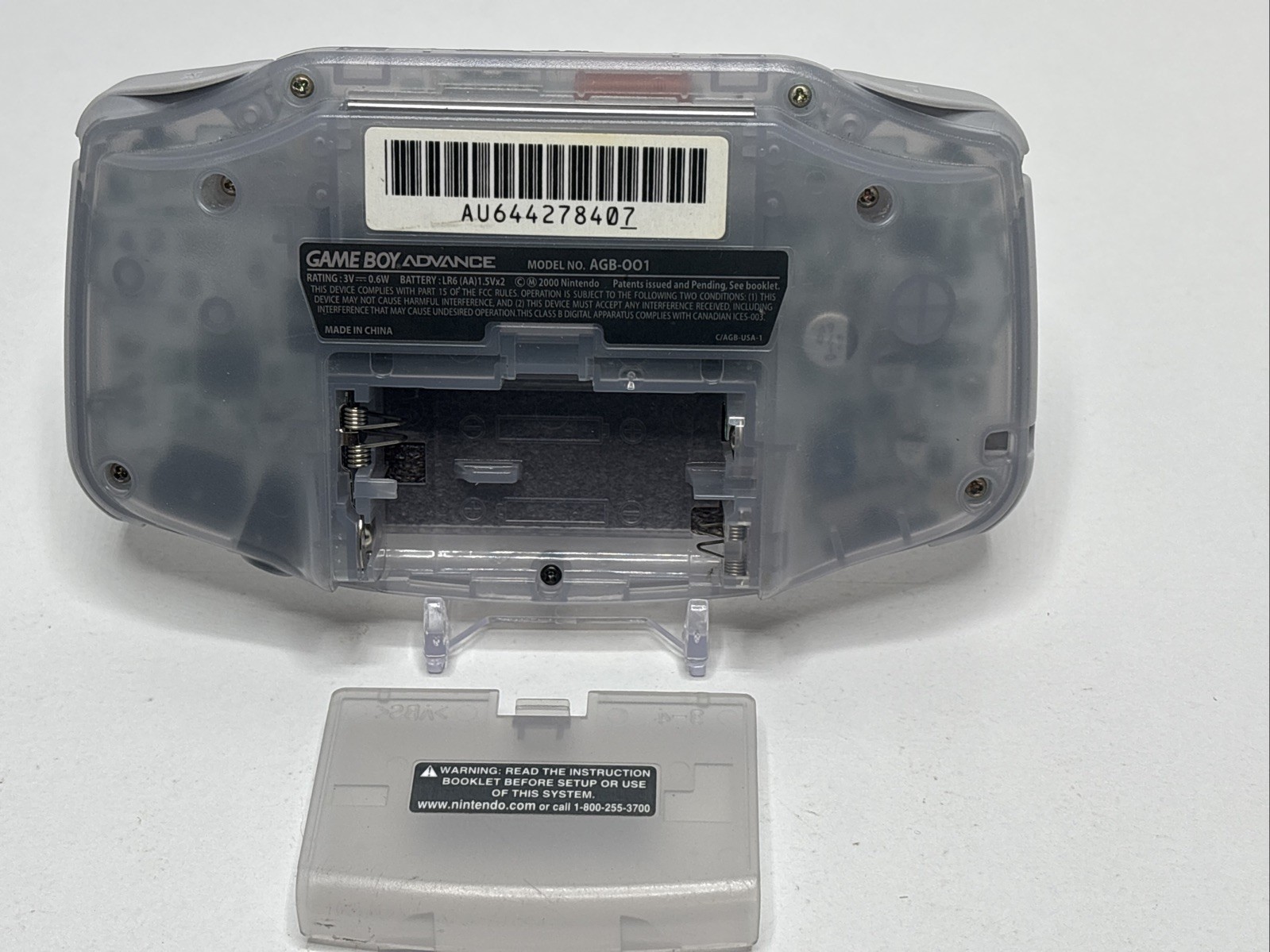 Nintendo GameBoy Advance Glacier Console w/ Box + Pokémon Sapphire JP Tested GBA
