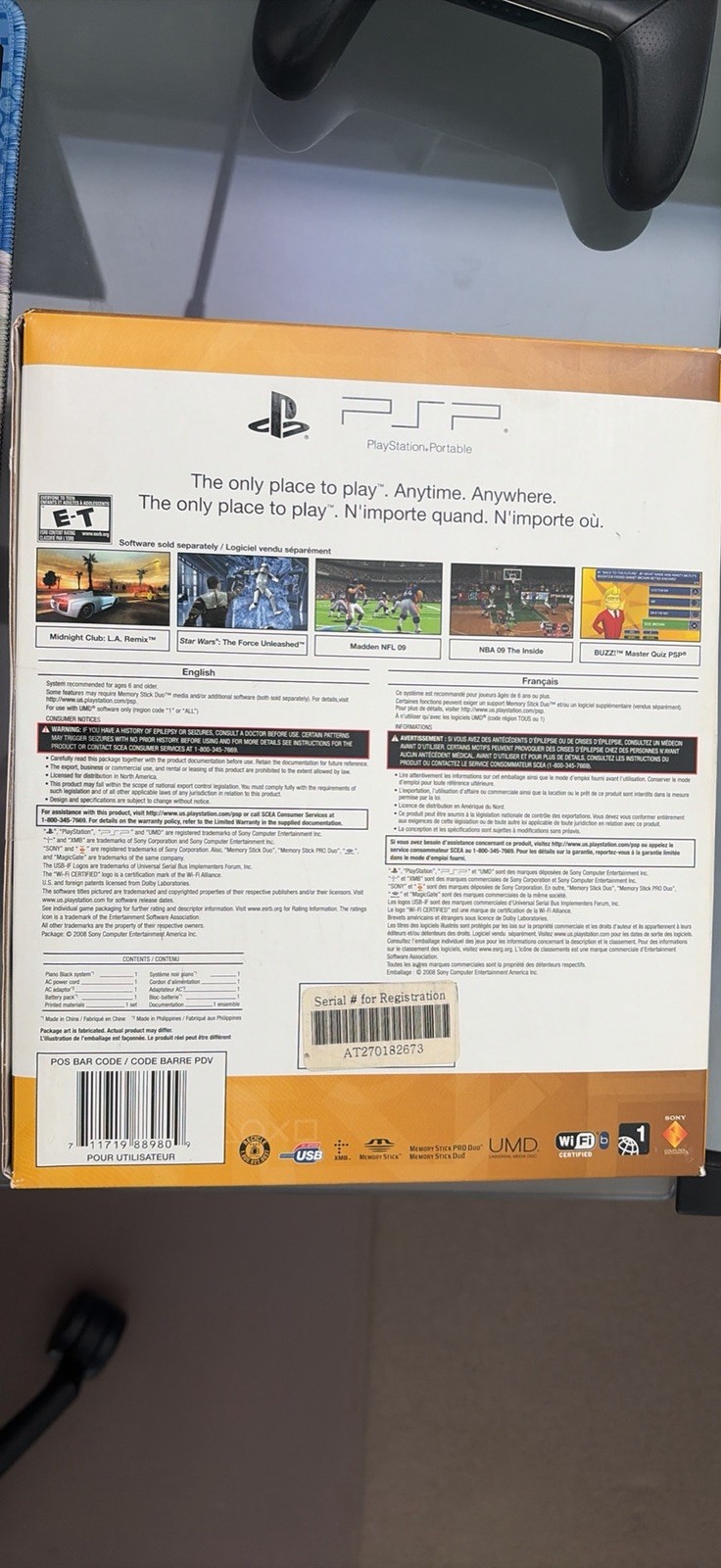 PSP-3001XPB / 98898 – Piano Black – Brand New, still sealed