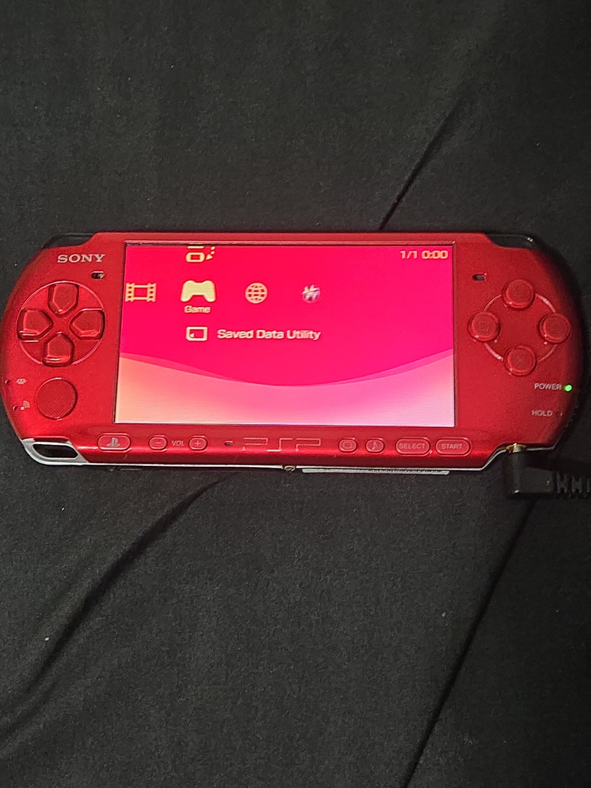 Sony PSP-3000 Launch Edition Red Handheld System Tested And Working No Battery