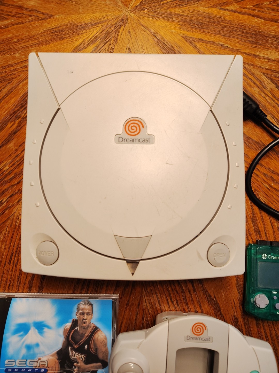 SEGA Dreamcast HKT-3020 White Console w/ Controller VMU RCA Cables NBA 2k Tested