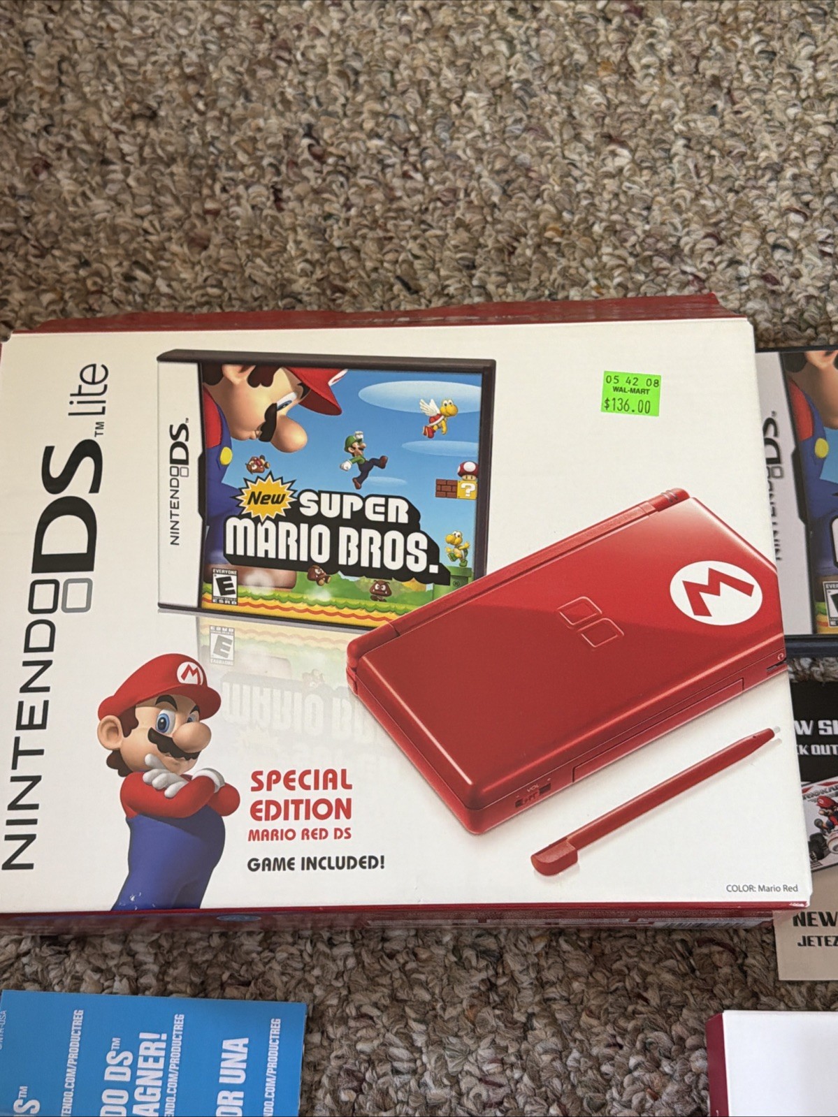 Nintendo DS Lite Special Edition Mario Red Super Bros Near Mint