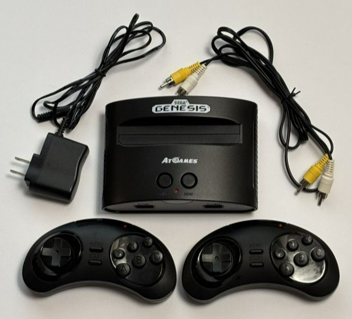 AtGames Sega Genesis Flashback Console – 2 Wireless Controllers & Cables – Works