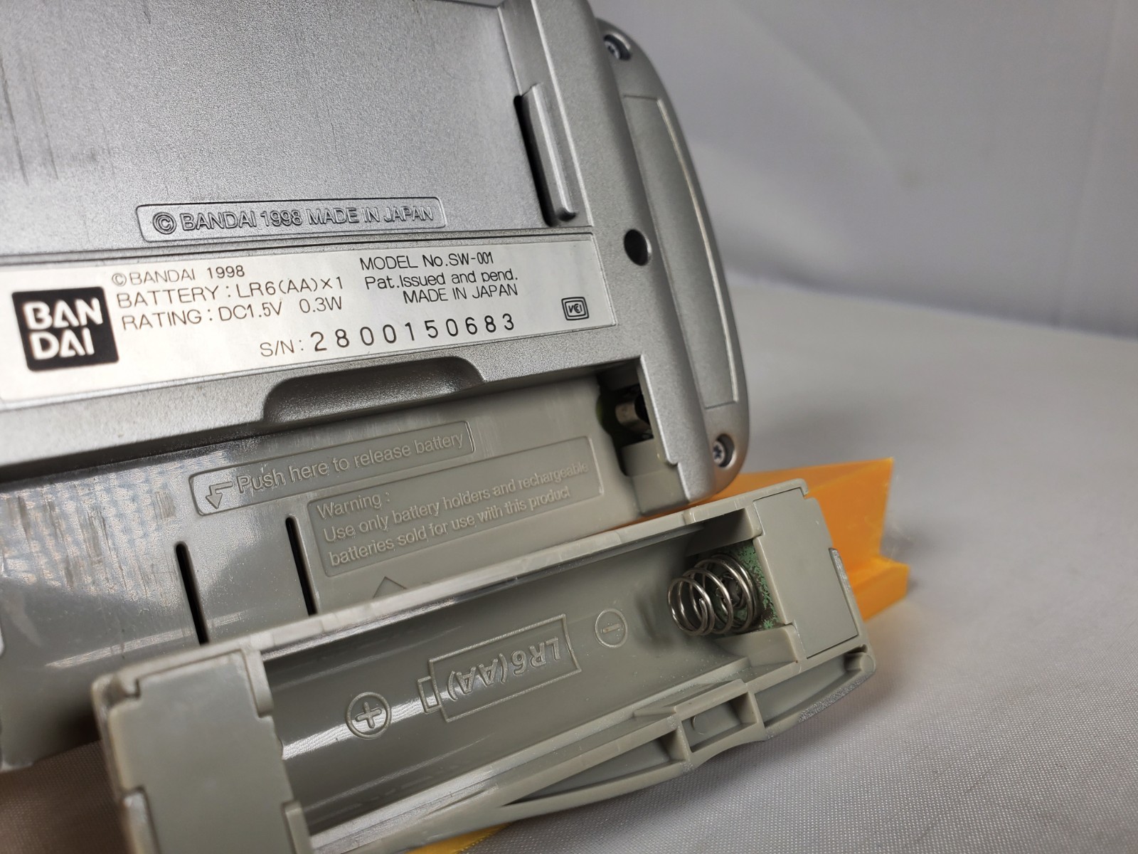 Bandai WonderSwan Silver Metallic SW-001 Handheld Console LCD Burn Used