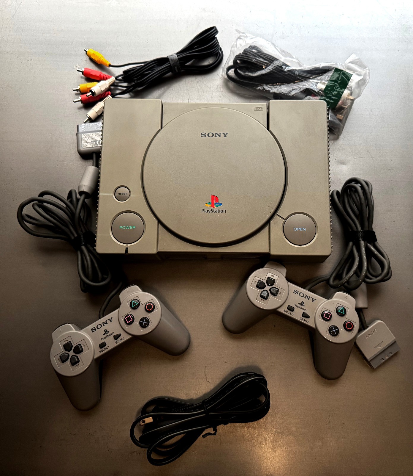 Playstation 1 SCPH-1001 with 2 Controllers Clean Tested in Great Working Order