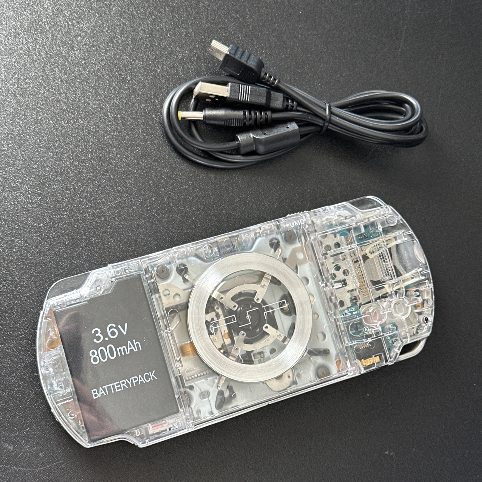 Clear Sony PlayStation PSP 2000 Handheld Console System & Charger With 26 Games