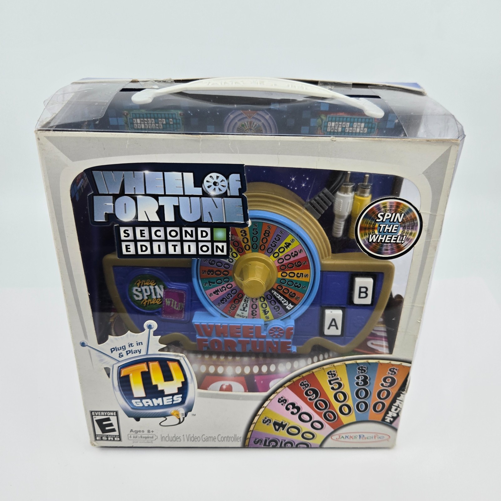 Wheel of Fortune Game 2nd Edition Plug in TV Play 360 Puzzles Vintage NIB Open