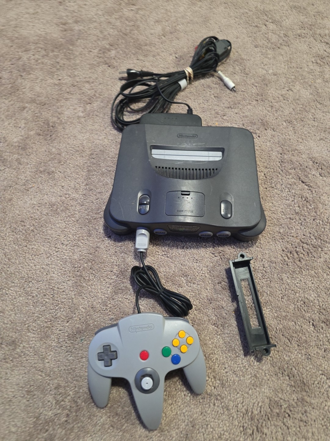 Japanese N64 Nintendo 64 Console “Region Free Tray Included” Console+Cords (5)