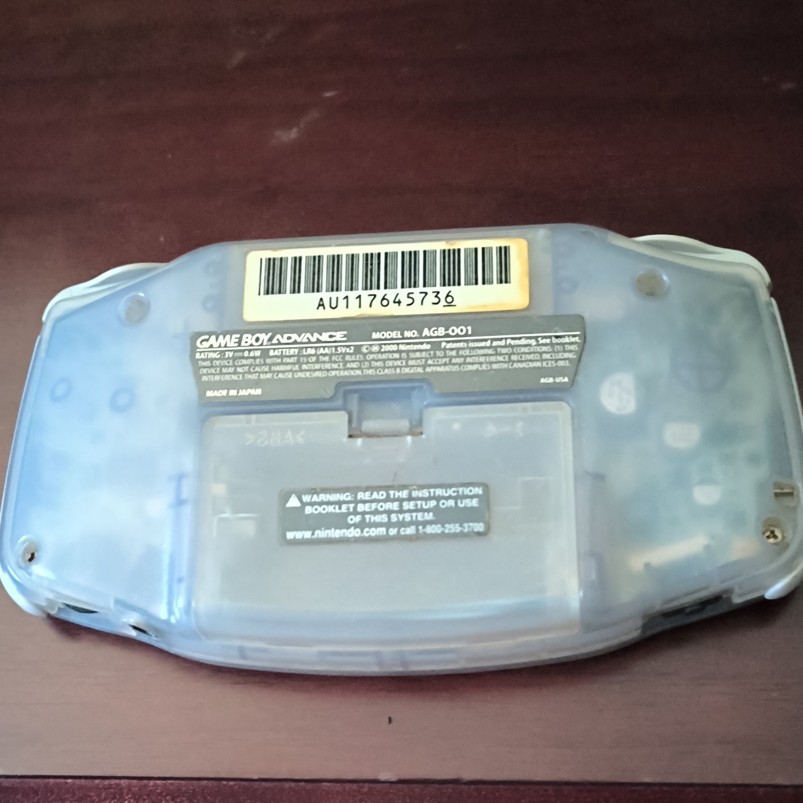 Nintendo Game Boy Advance Handheld System Indigo AGB-001 Tested and Working