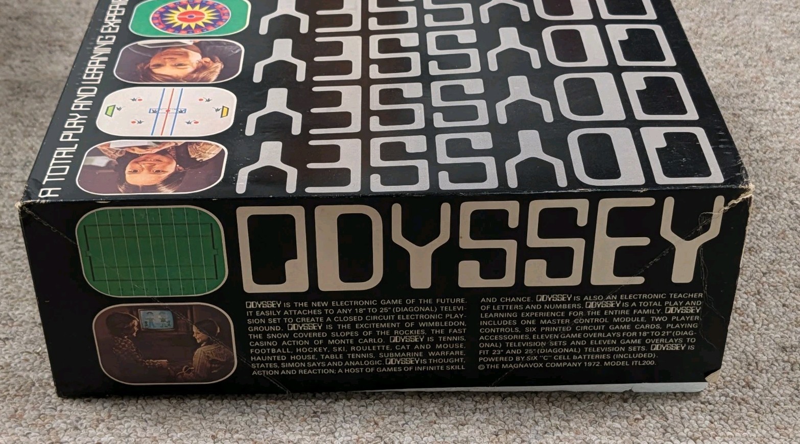 Magnavox Odyssey Console 1TL200 Original Box Overalys Chips Untested PARTS 1972