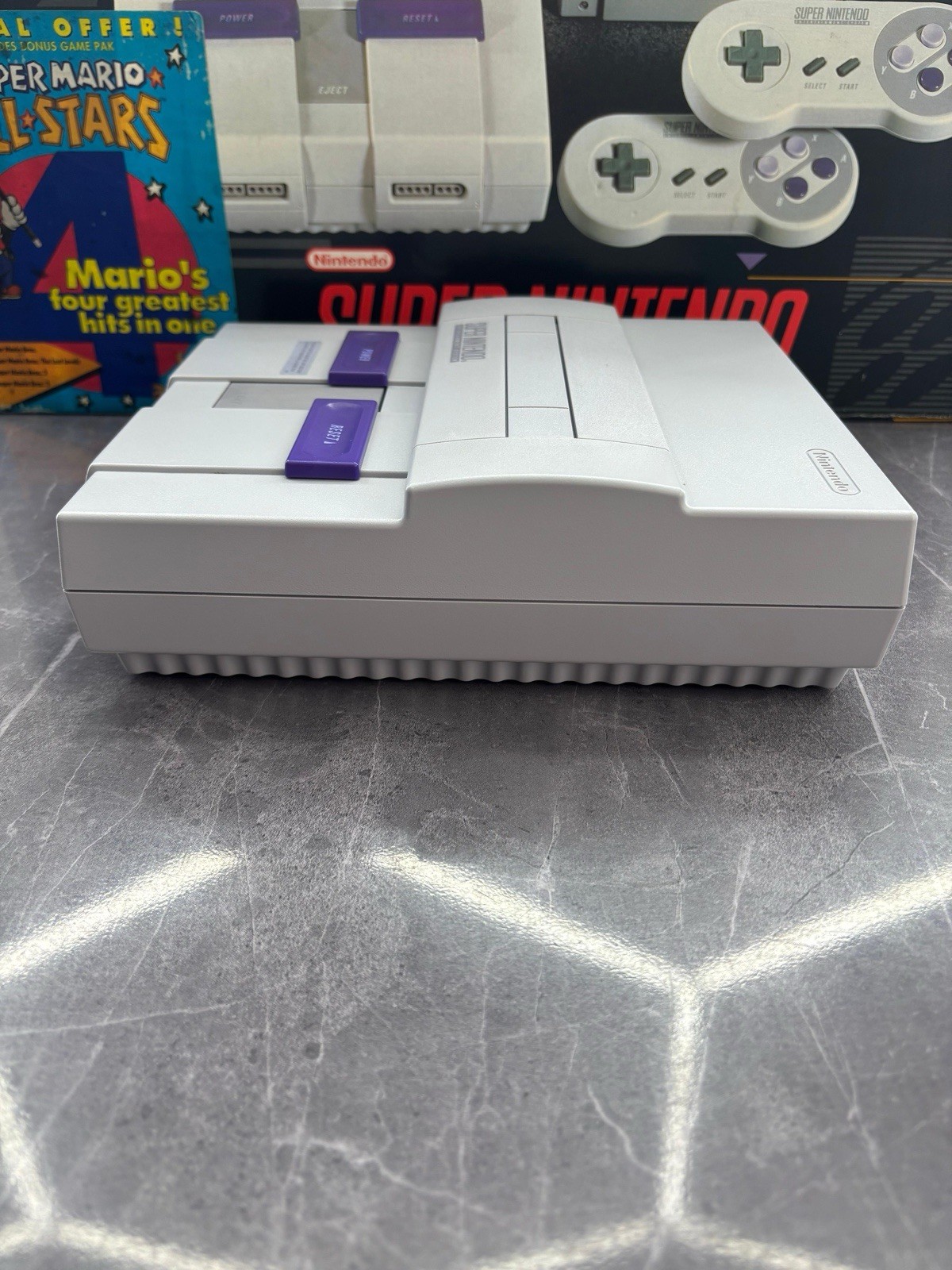 Super NES Super Set Super Nintendo In Box Matching Serial # PRISTINE CONDITION