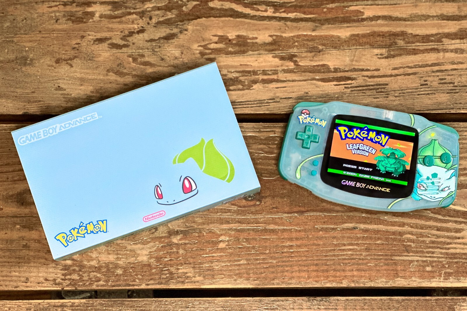 Nintendo Game Boy Advance GBA System 101 Backlit IPS LCD Pokemon UV BULBASAUR