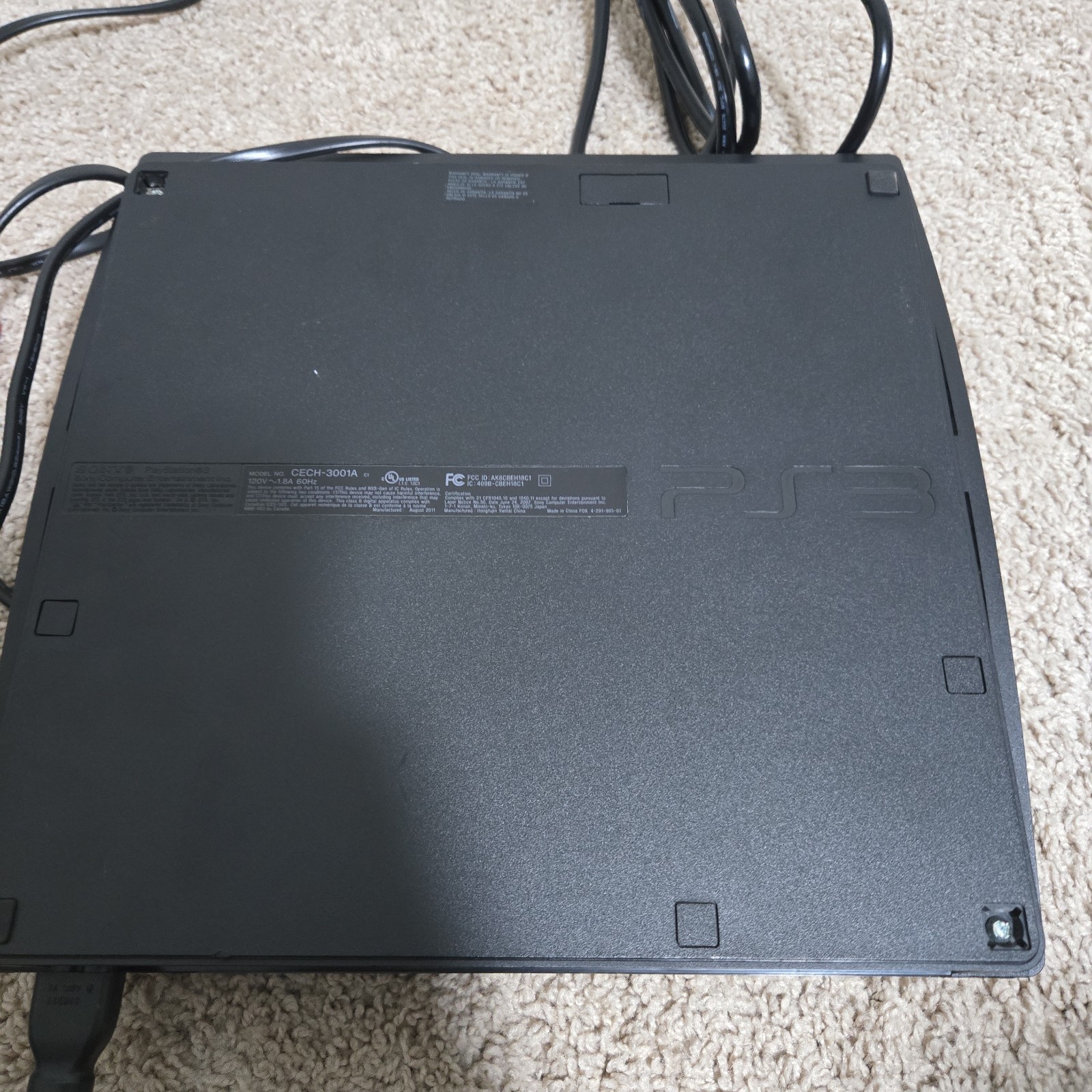 Sony PlayStation 3 PS3 CECH-3001A Home Console, Remotes & 2 Games Black Tested