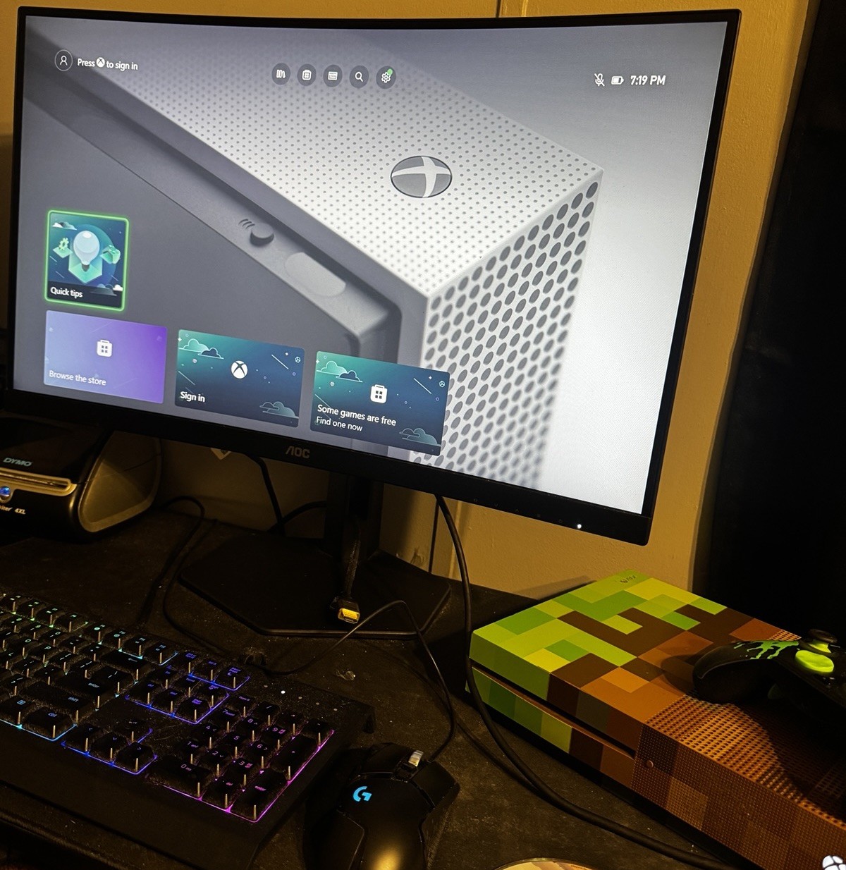 Xbox One S Minecraft Limited Edition 1TB Console w/Cords TESTED Works Fast Ship