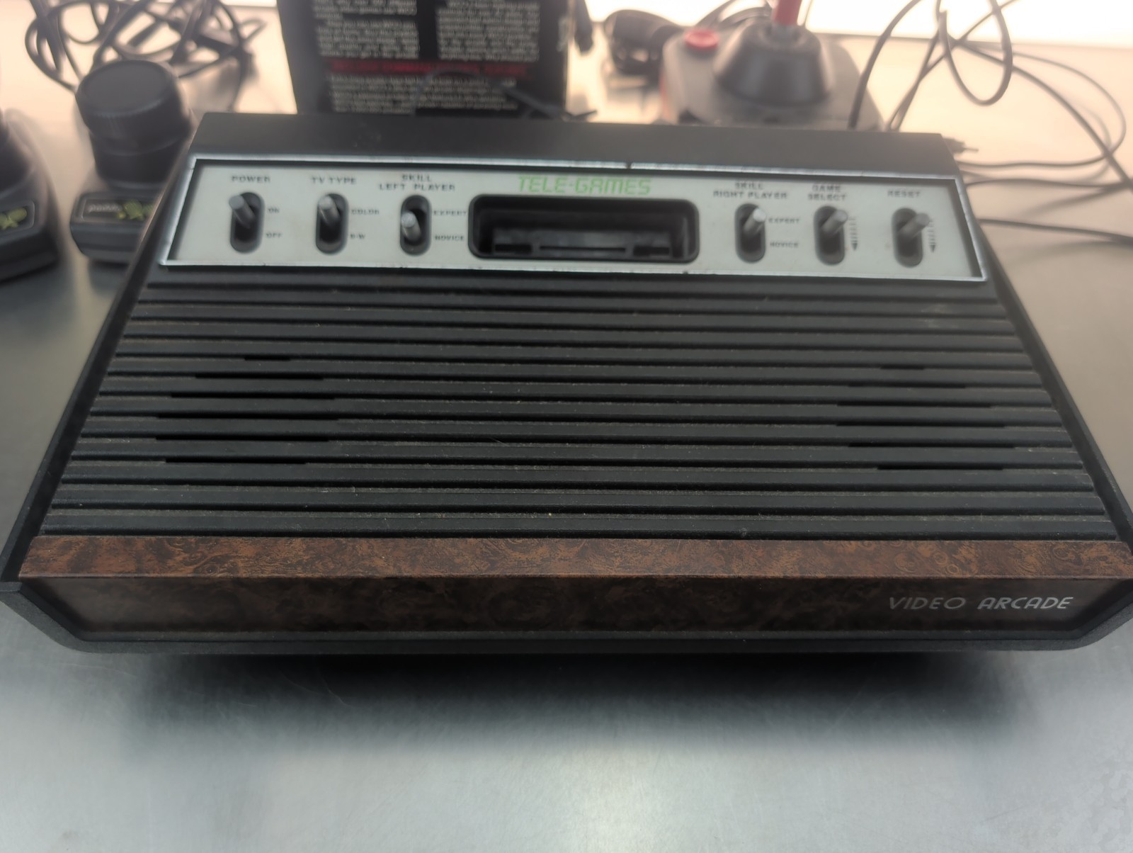 Atari 2600 Black Vader Console With Slik Stick Joysticks And Power/Coax – TESTED