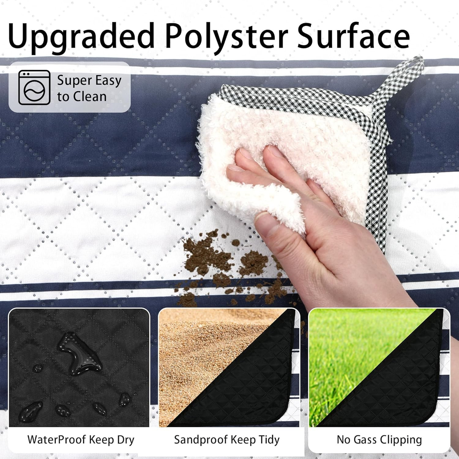 Outdoor Picnic Blanket Extra Large, 80”X80” Waterproof Picnic Mat Foldable Campi