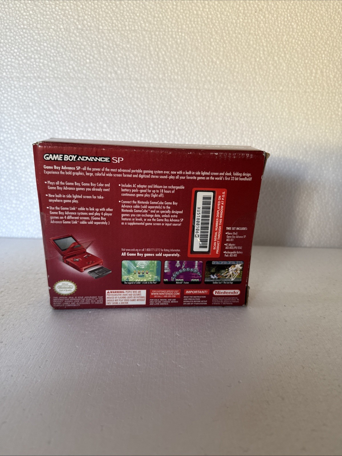 Nintendo Game Boy Advance SP GBA Flame Red Console Sealed Box Rare New Sealed