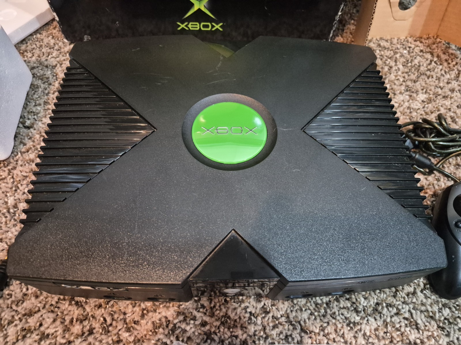 Xbox Original Console 100% Complete in Box CIB Box VERY NICE! TESTED WORKING
