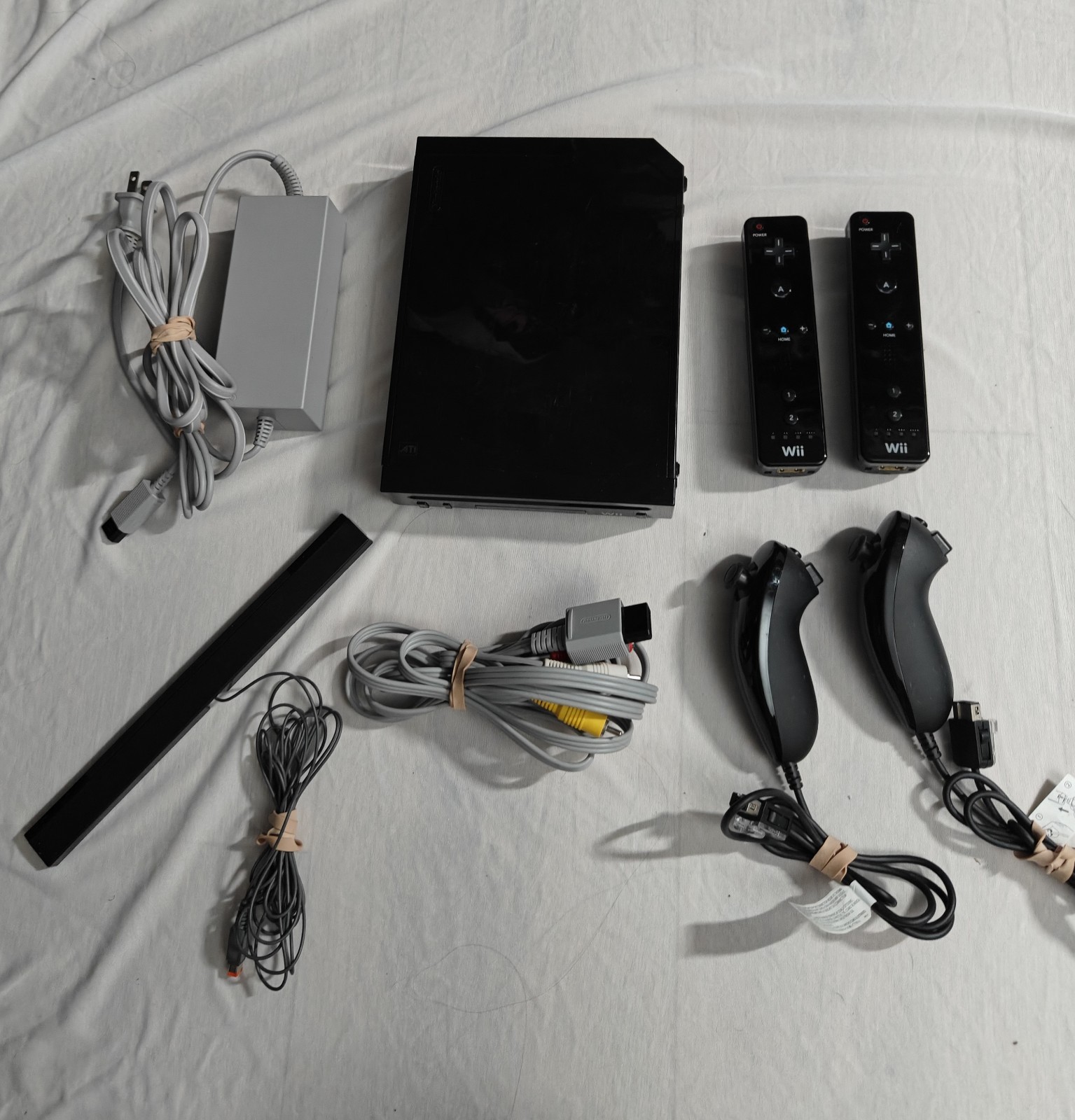 Nintendo Wii Family Edition Black with 2 Wii Remotes and Nunchucks