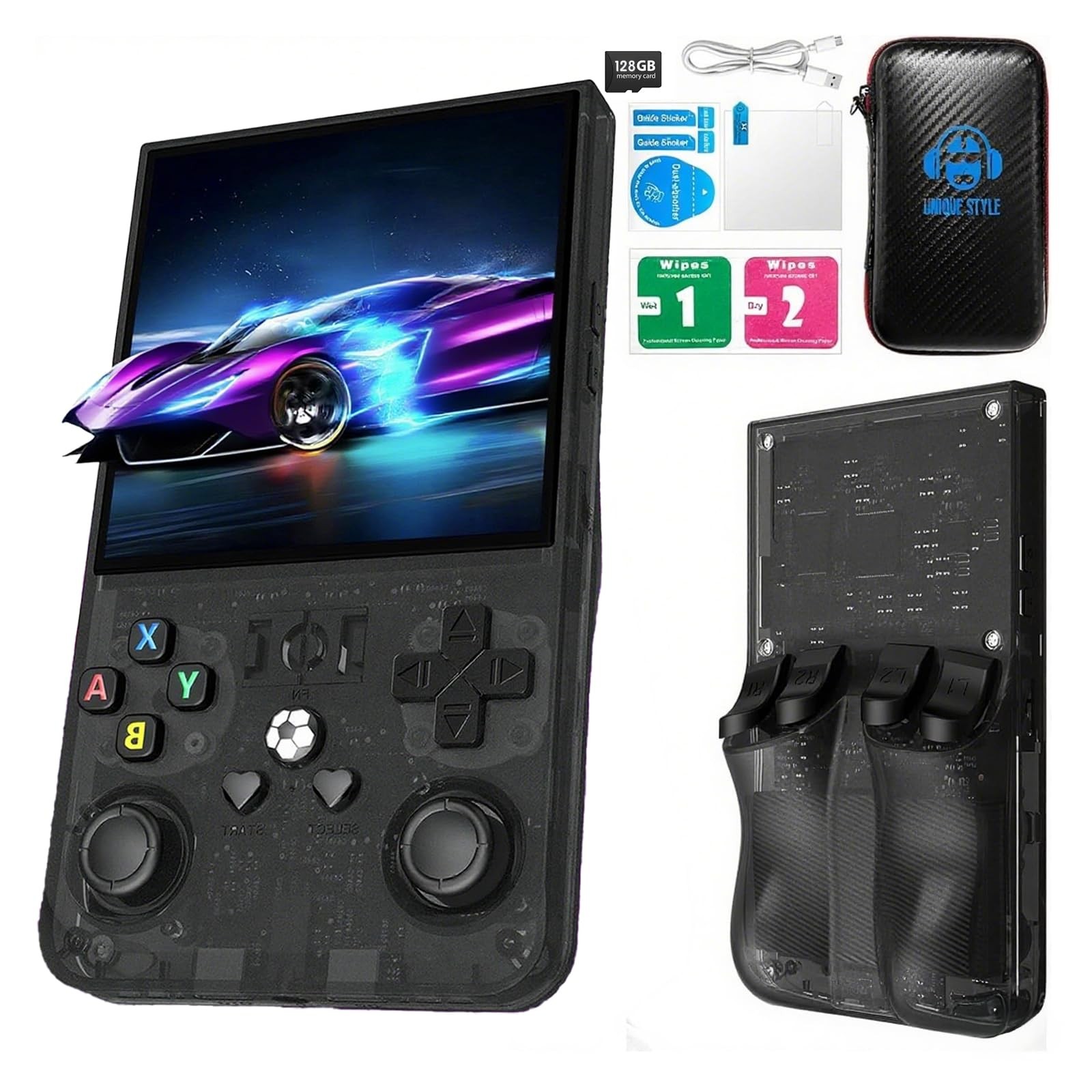 R36MAX Handheld Game Console,Gaming Console with 18000+ Games 128GB Card,4 In…