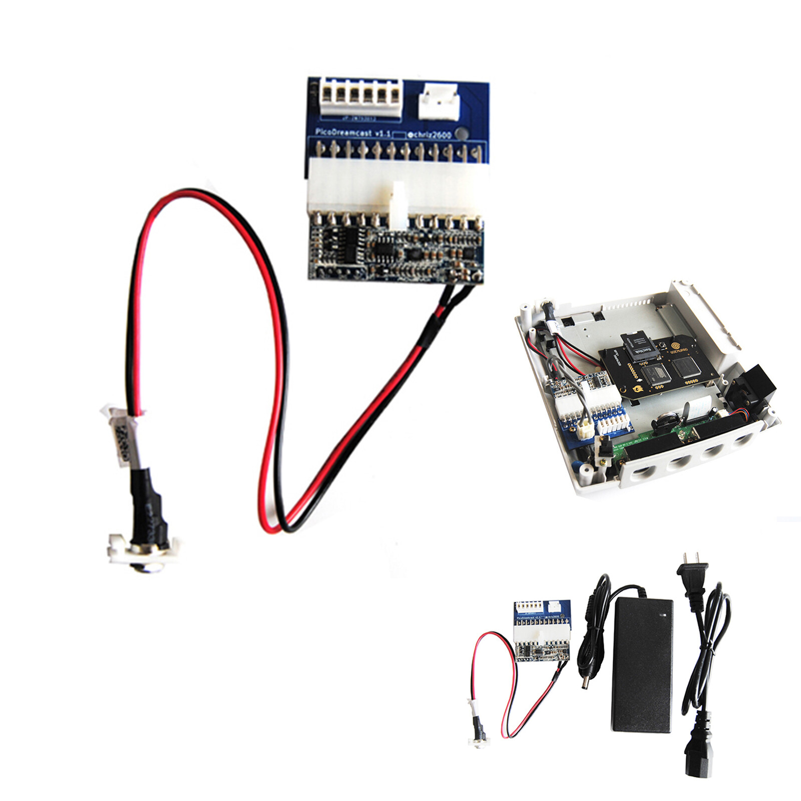 For Sega Dreamcast PICO PSU Power Panel + Power Supply + Adapter 110V-220V 12V