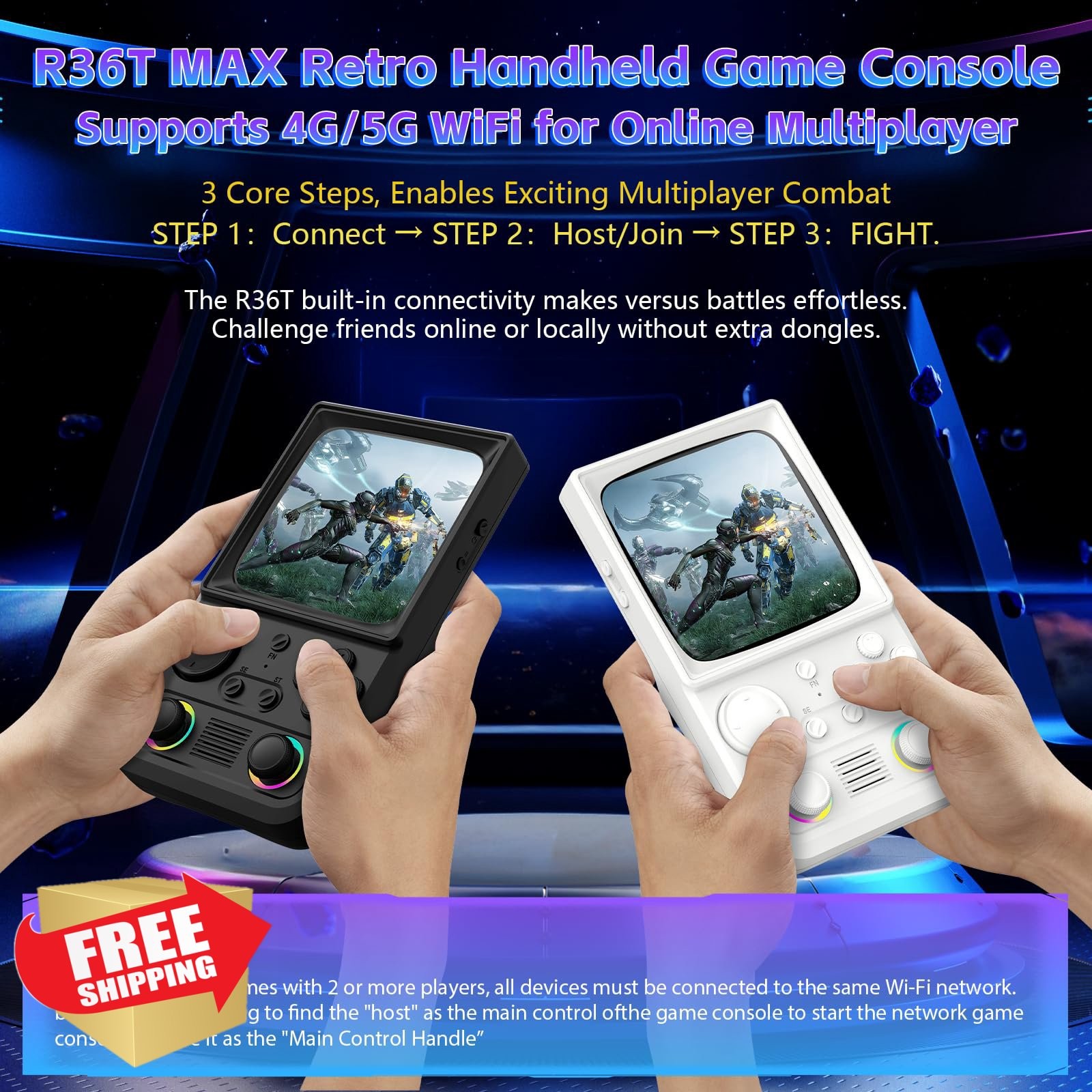 WDYQJE R36TMAX 64G Pearl White Game Console