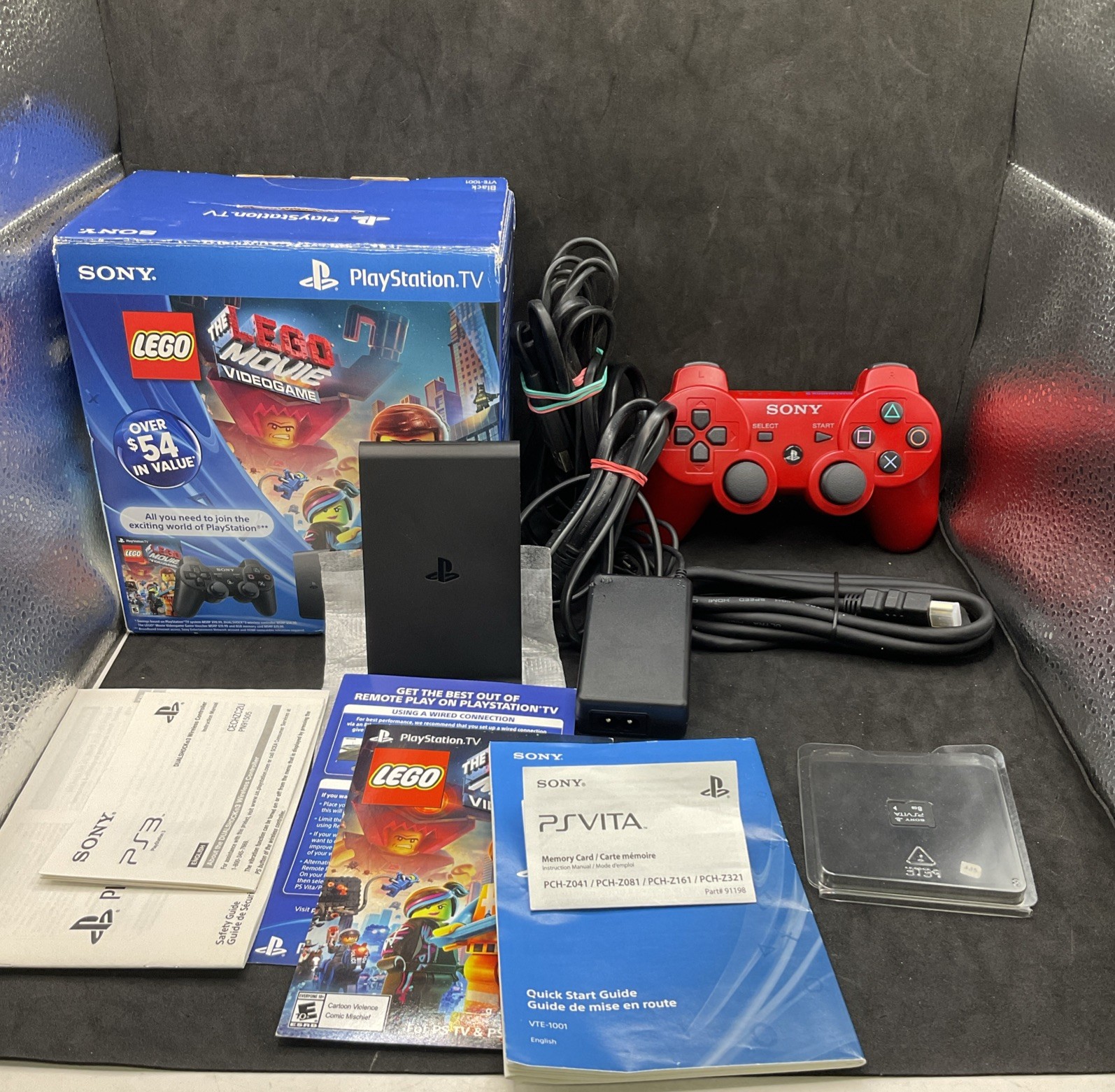 Sony PlayStation TV – Black Console – Tested – 8GB M2 Card Vita CIB Launch Model