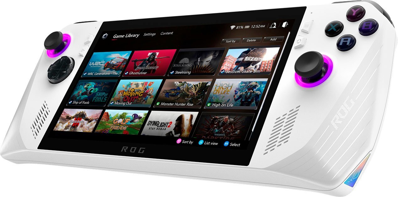 ASUS ROG Ally 7″ 120Hz FHD 1080p Gaming Handheld AMD Ryzen Z1 512GB White
