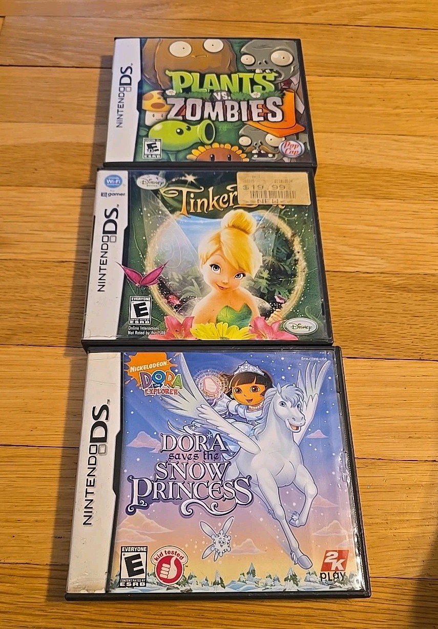Nintendo DSi Black Handheld System Zelda Lego Plants Vs Zombies Games Cib Clean