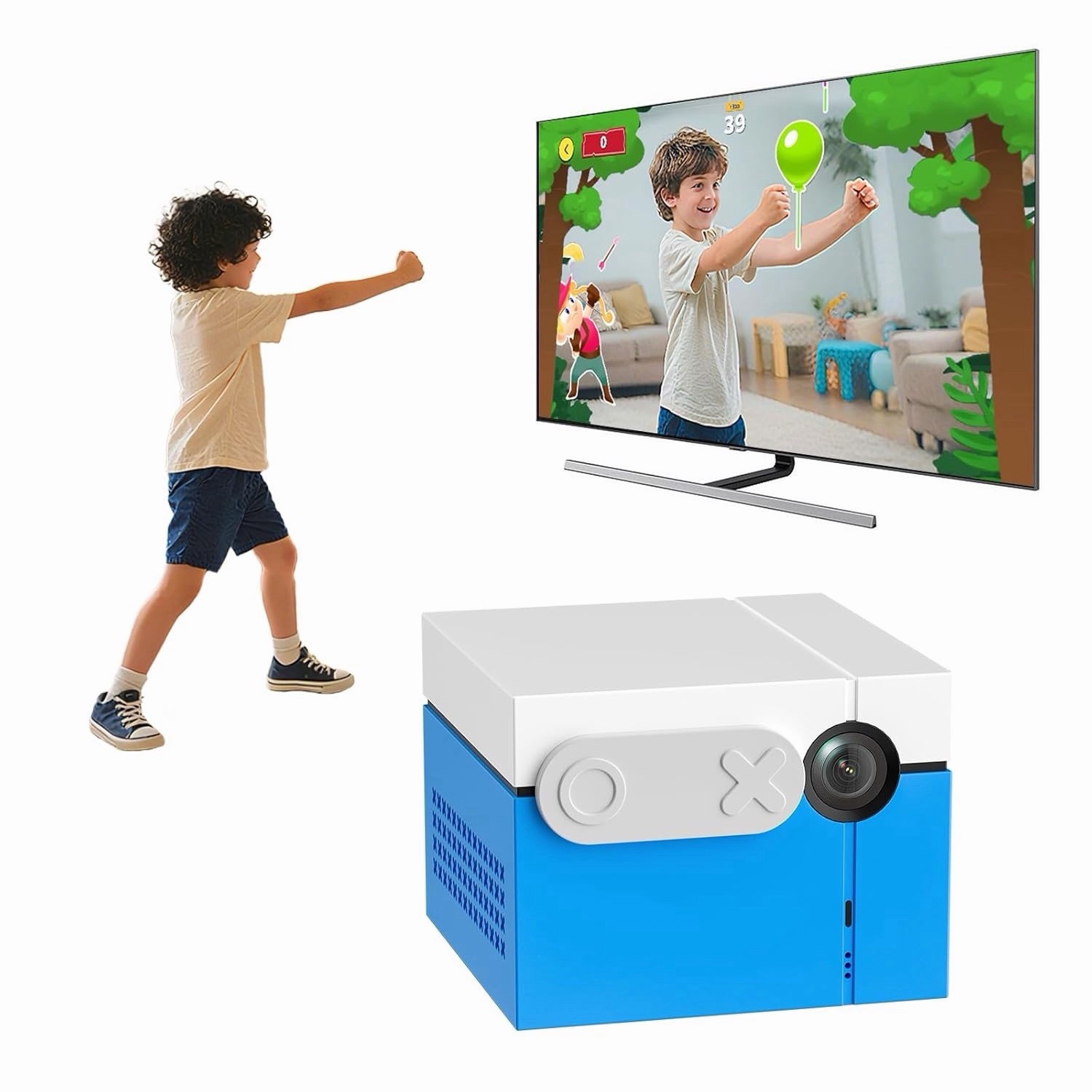 Kids Active Motion Game Console, Built-in game, No controller needed, Family Fun