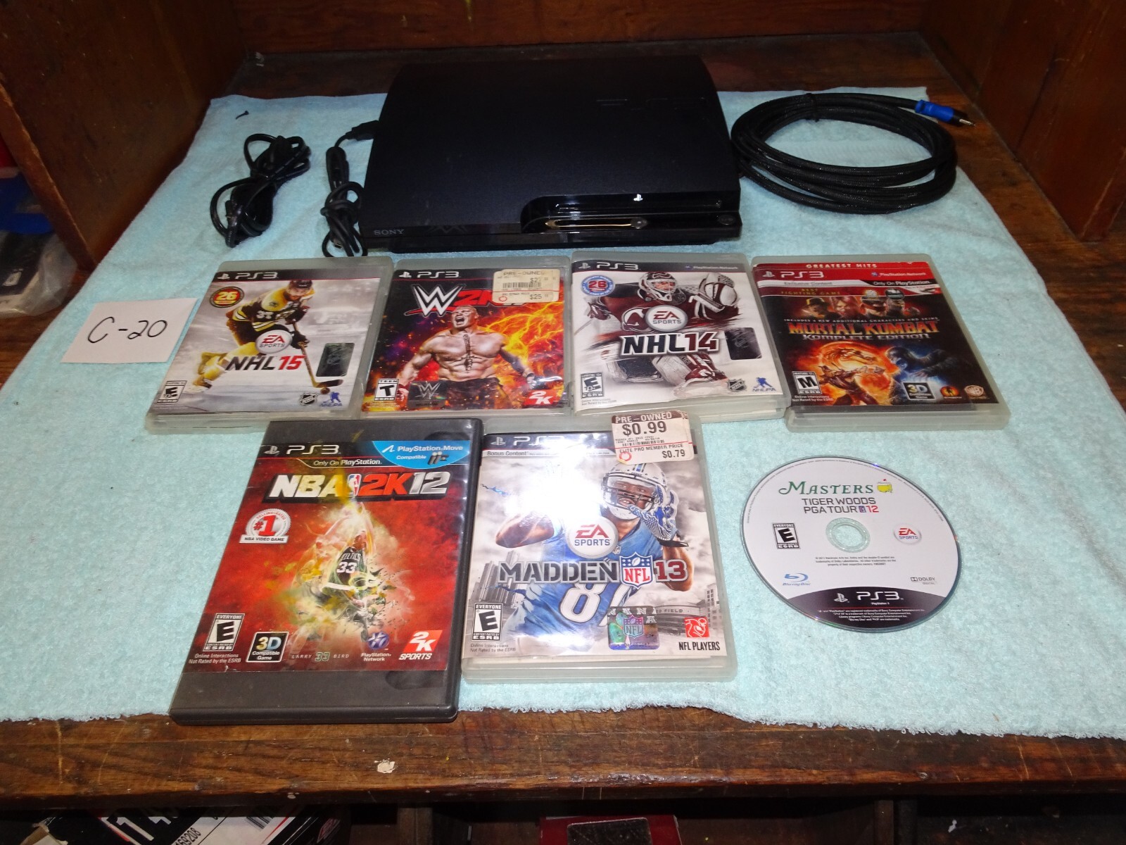 Sony PlayStation 3 Slim 250 Console CECH-2001A & 7 Games*