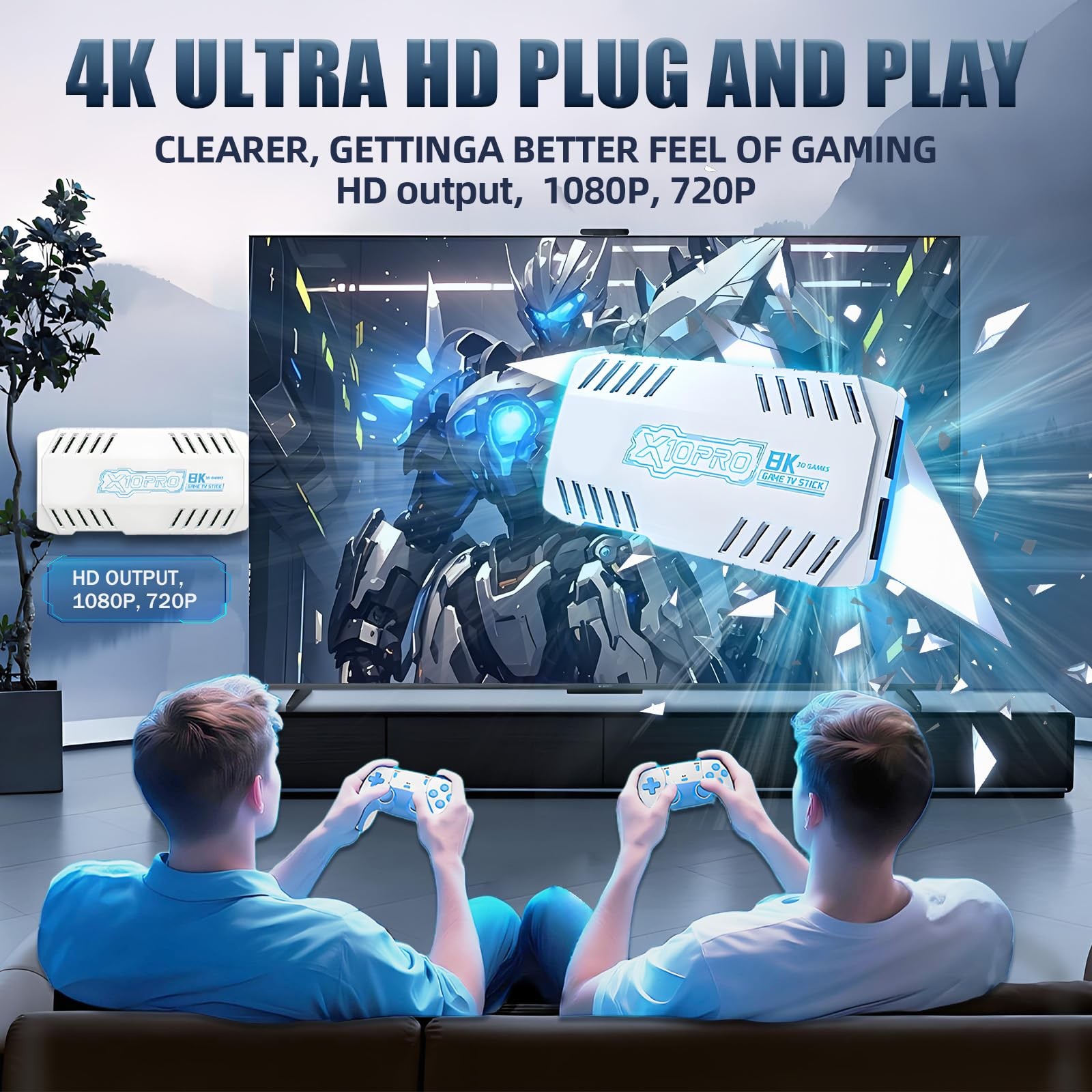 X10 Pro 2026 New Retro Game Stick 4K Retro Gaming Console 1080P/720P Output,C…