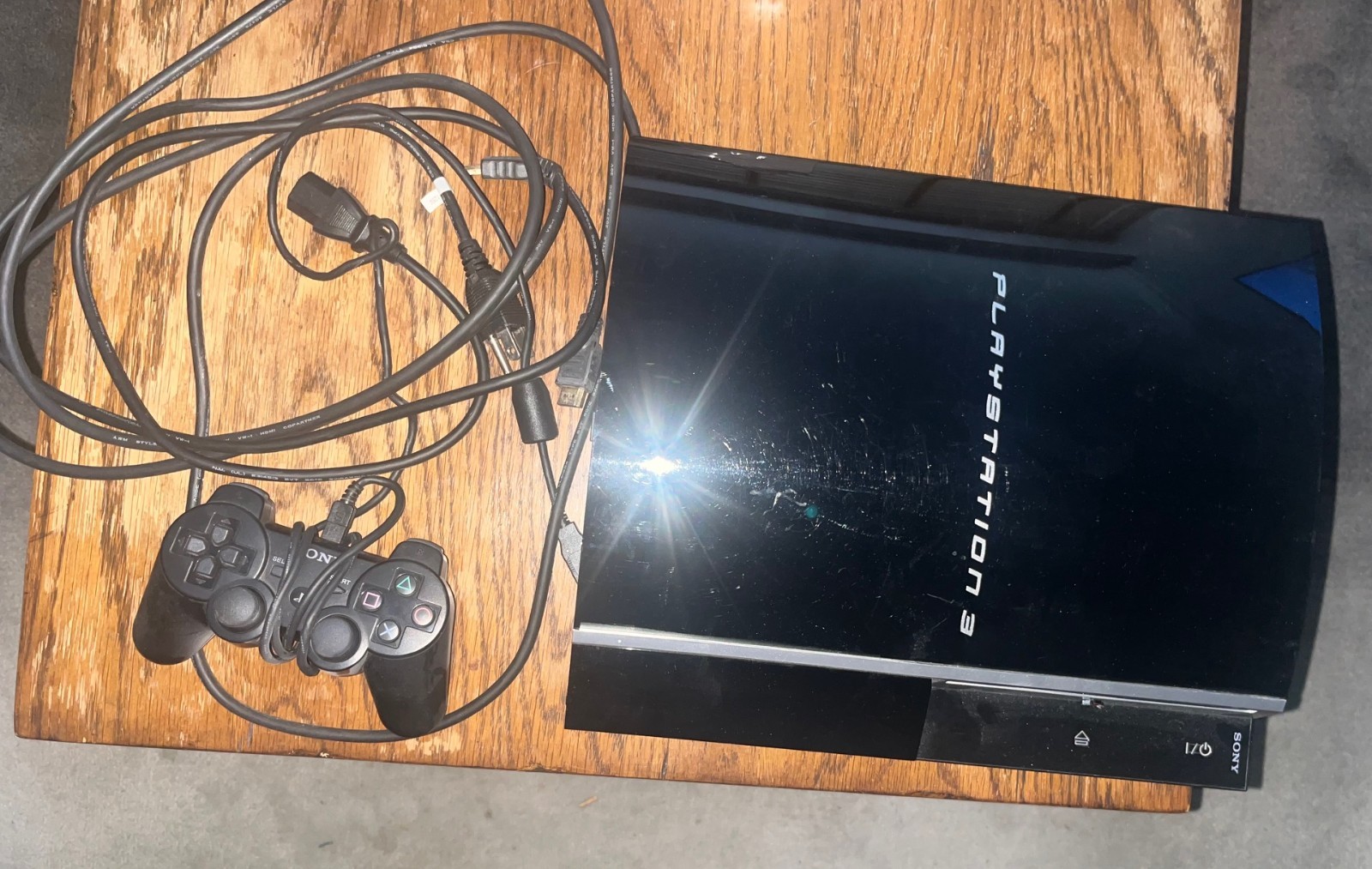 Sony Playstation 3 PS3 Fat 80gb Console CECHL01 Bundle Box CIB No Games/Movie