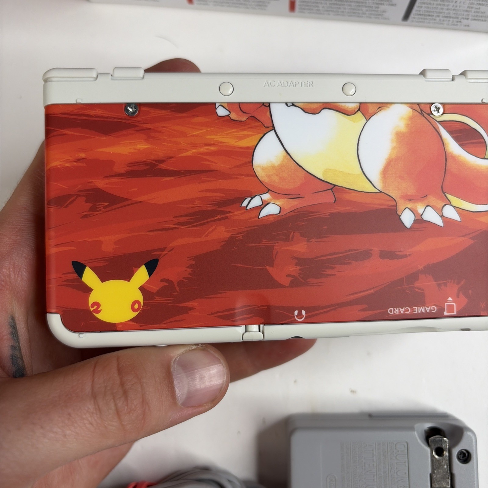 CLEAN DUAL IPS New Nintendo 3DS Pokemon 20th Anniversary Edition CIB Box plates
