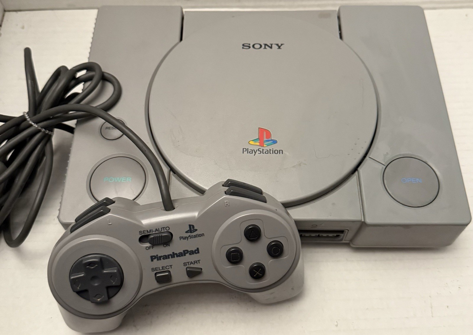 Sony PlayStation 1 Console – Gray w Controller & All Wires – Tested