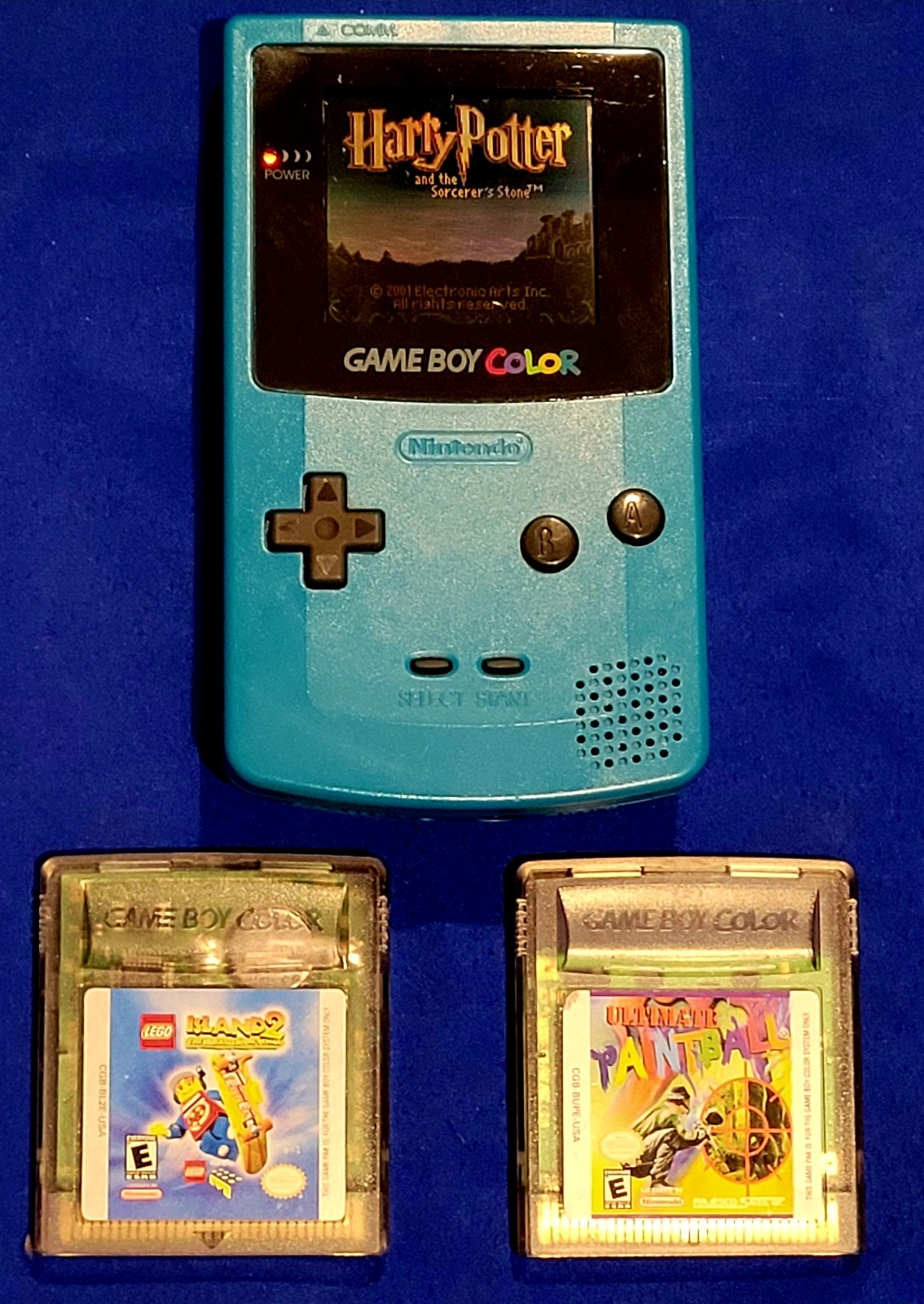 Nintendo Game Boy Color Handheld Game Console – Teal With 3 Games Tested Working
