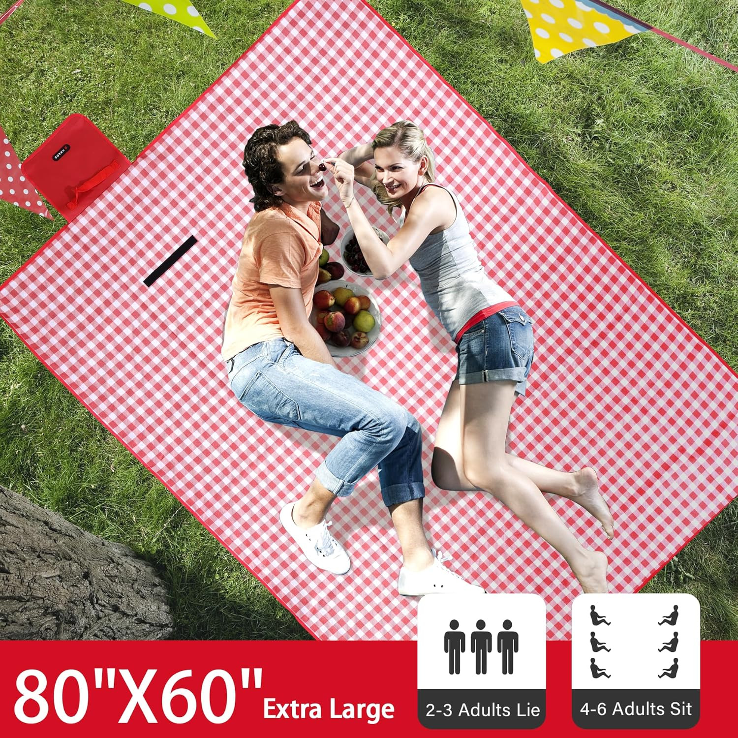 Picnic Blanket Outdoor Extra Large Picnic Mat 80″X60″ Camping Blanket Beach Blan