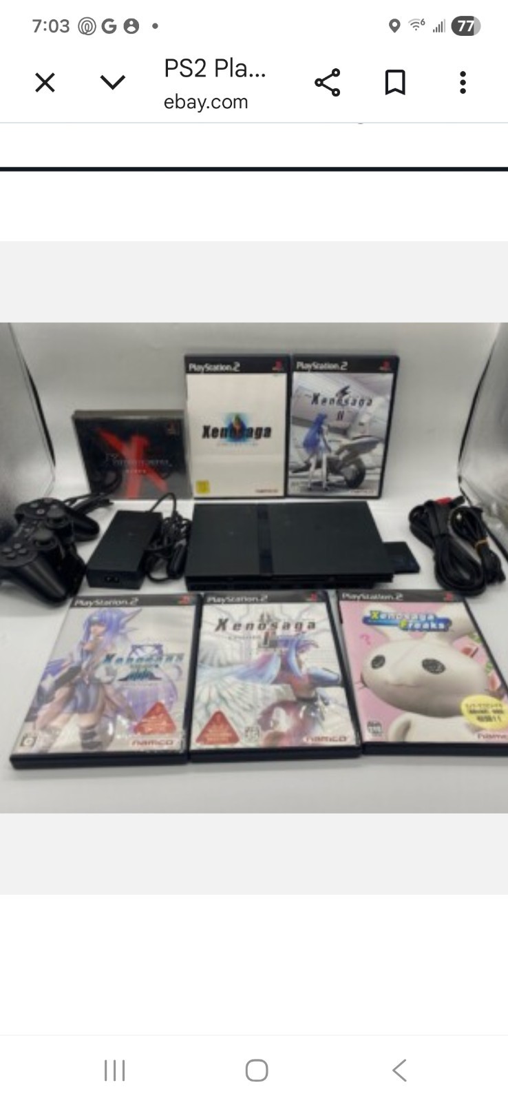 PS2 Playstation2 Console w/ Xenosaga series 6 set SCPH-70000 Black set JP Ver.