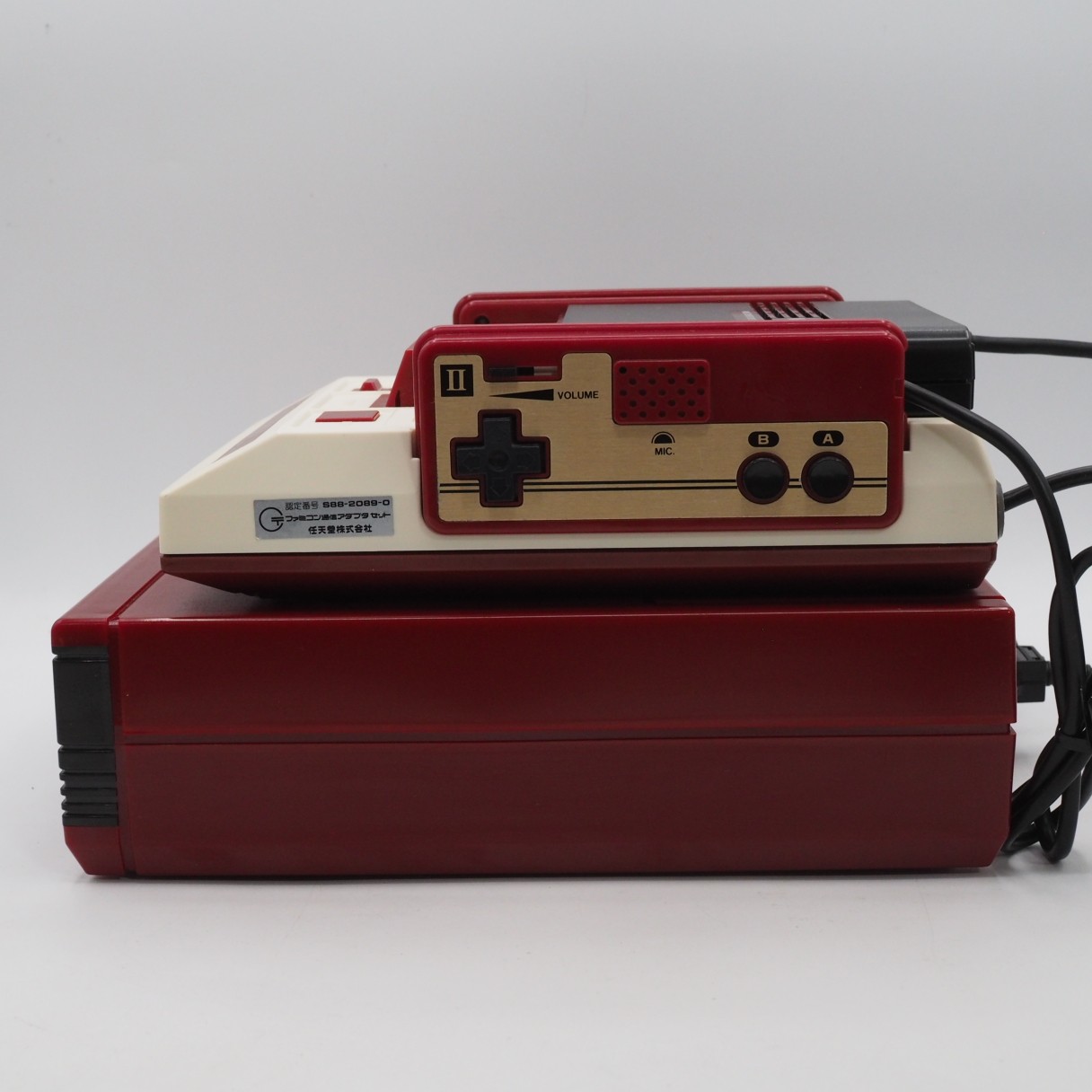 Nintendo Famicom + Disk system Console Boxed Belt Replaced Tested w/ Mario games
