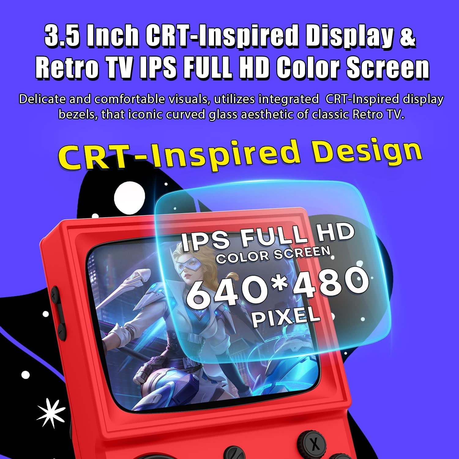 R36T Retro Handheld 3.5 IPS 64GB 18000+ Games Red