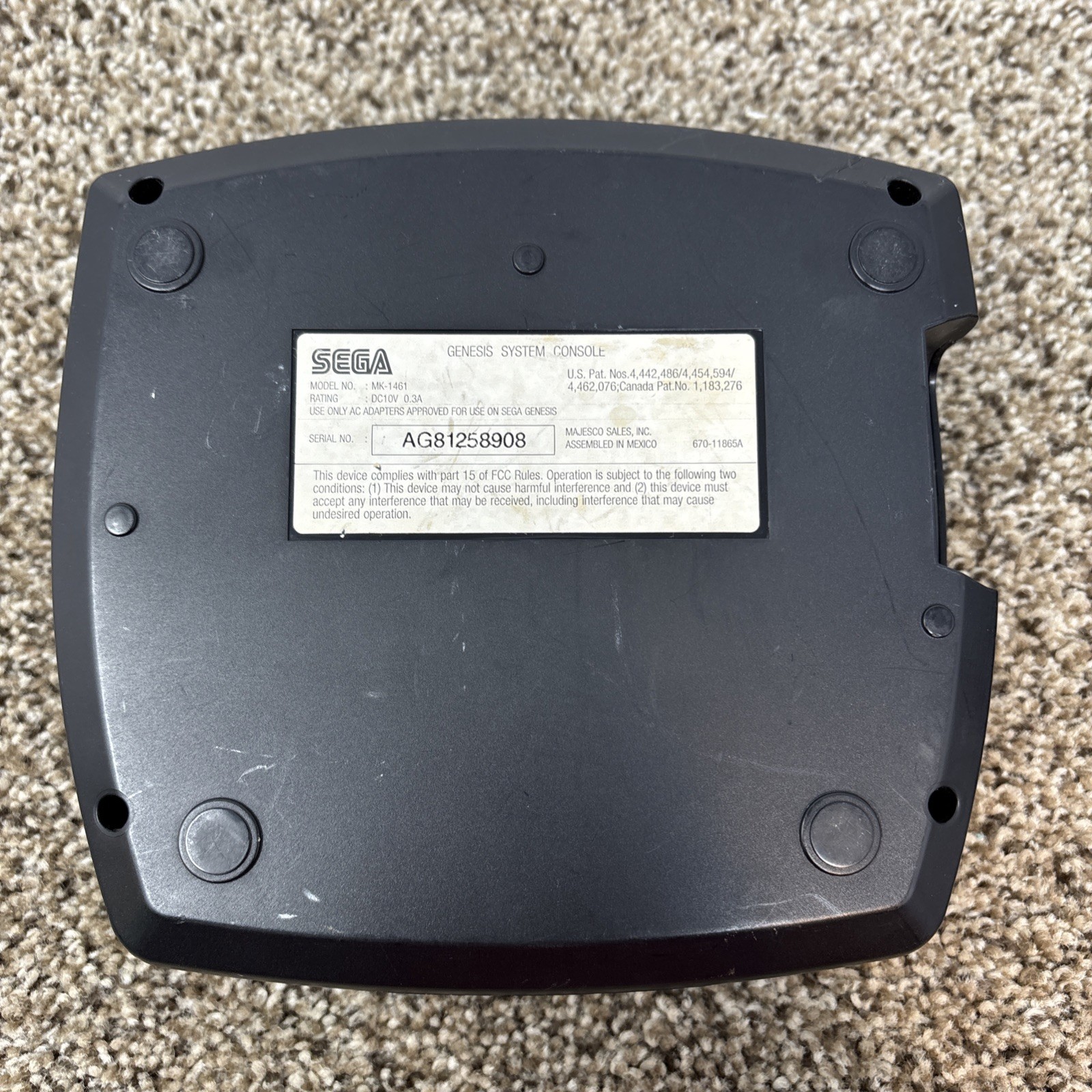 SEGA Genesis Model 3 MK-1461 Video Game Console – Tested