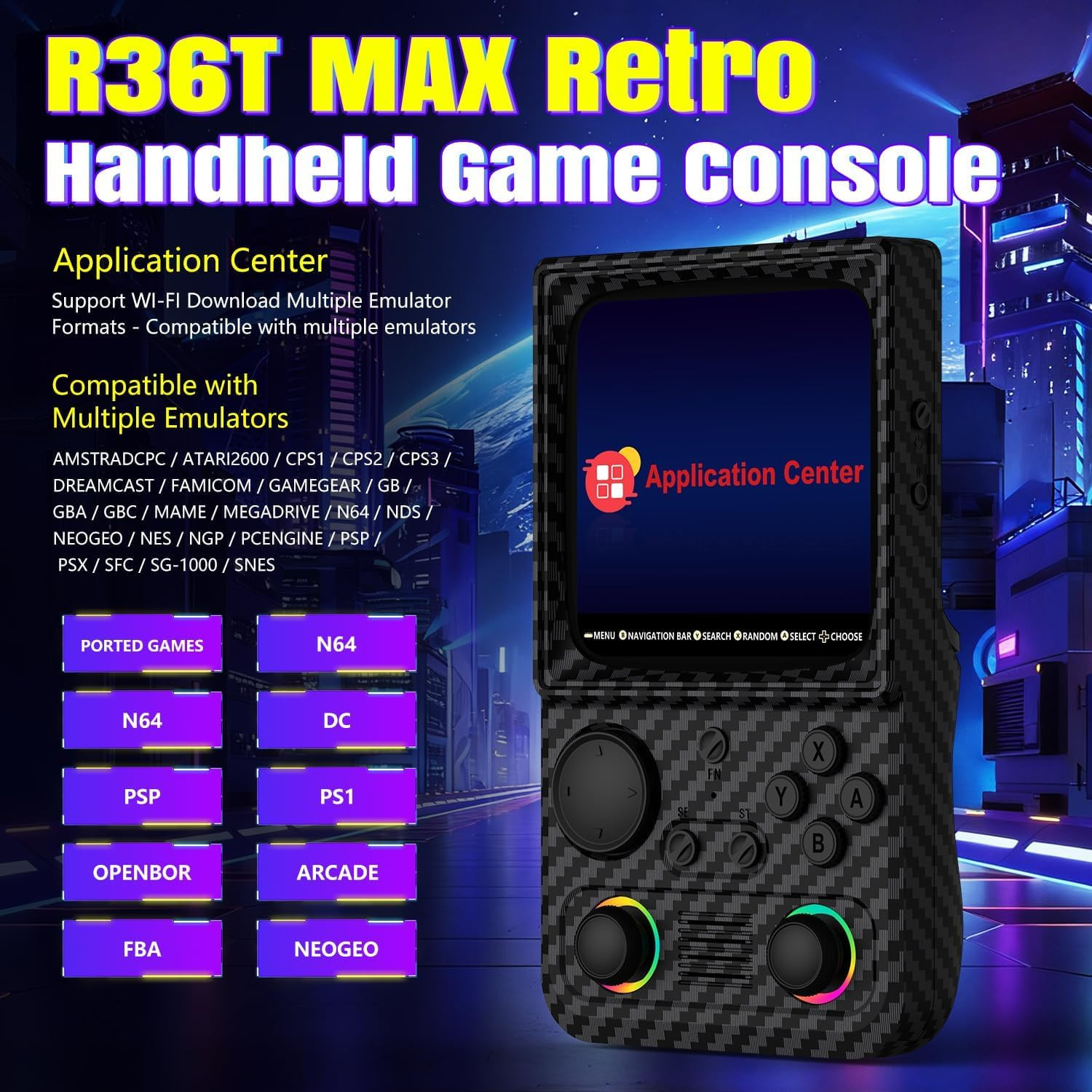 R36TMAX Retro Gaming Console, 4.0” IPS Screen, Retro Handheld Game Console 64GB