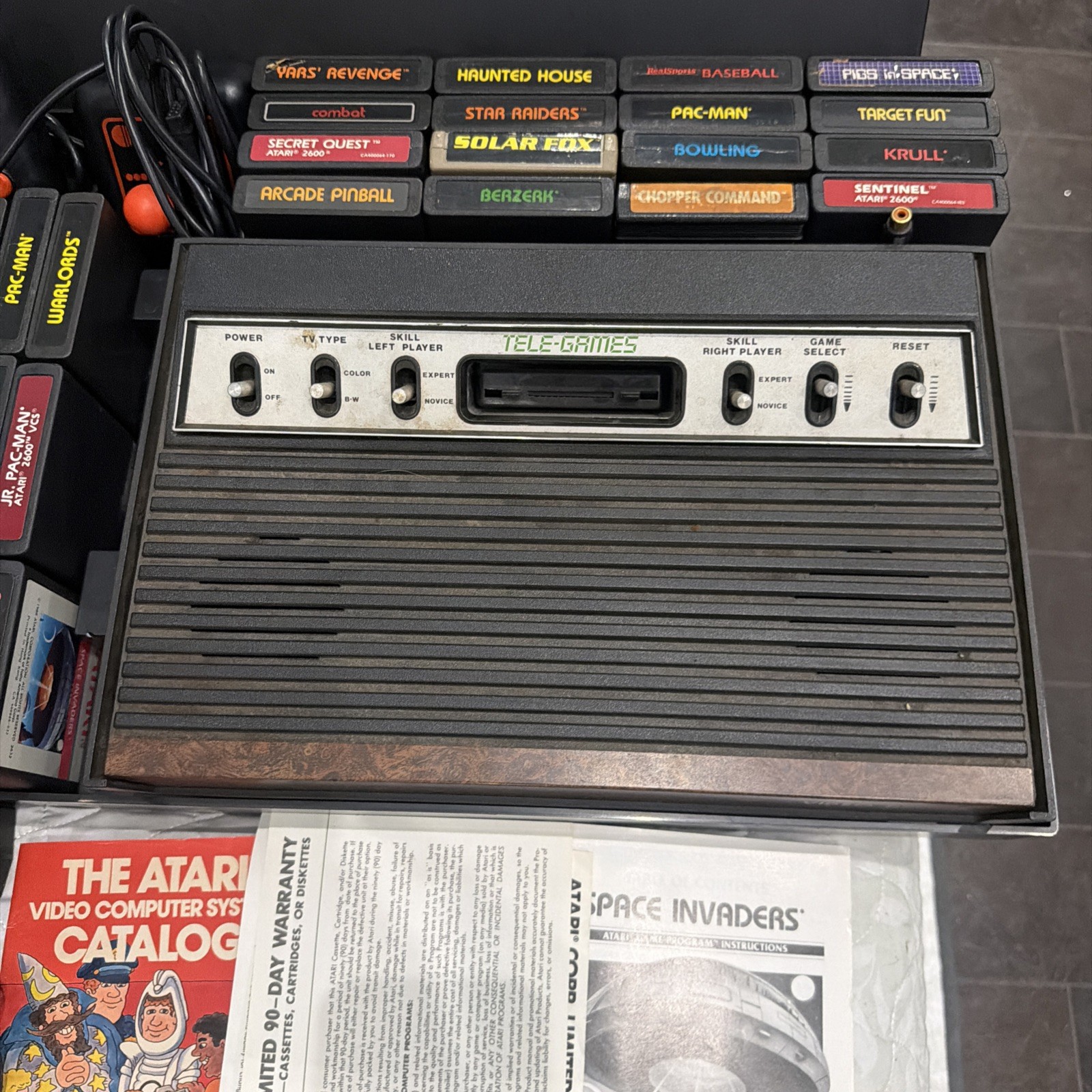 VTG Sears Telegames Console Atari W/ Games Storage Case Power Cable Untested *