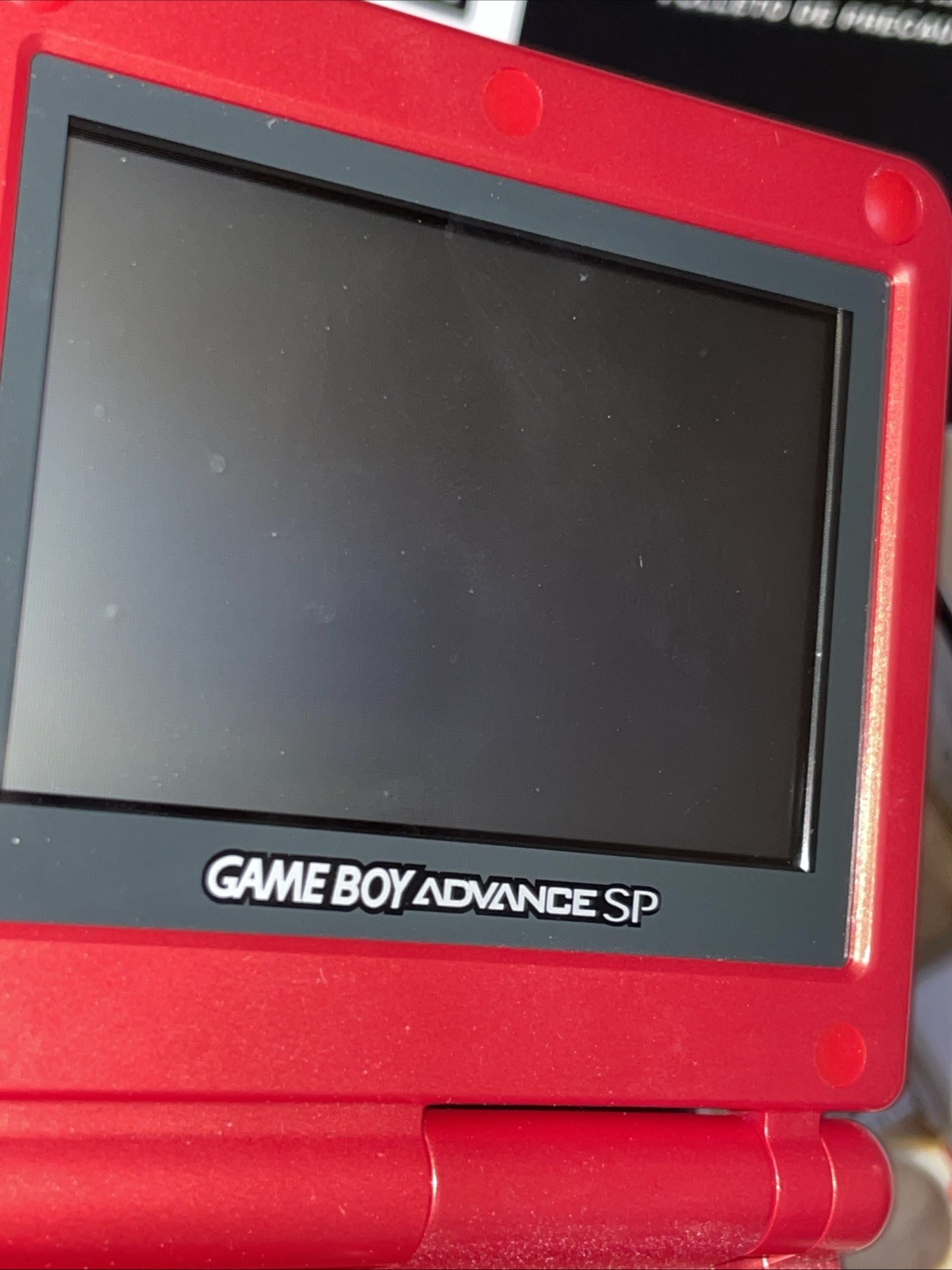 Nintendo Game boy Advanced SP Flame Red AGS-001 CIB w/ Box Charger Manuals CLEAN