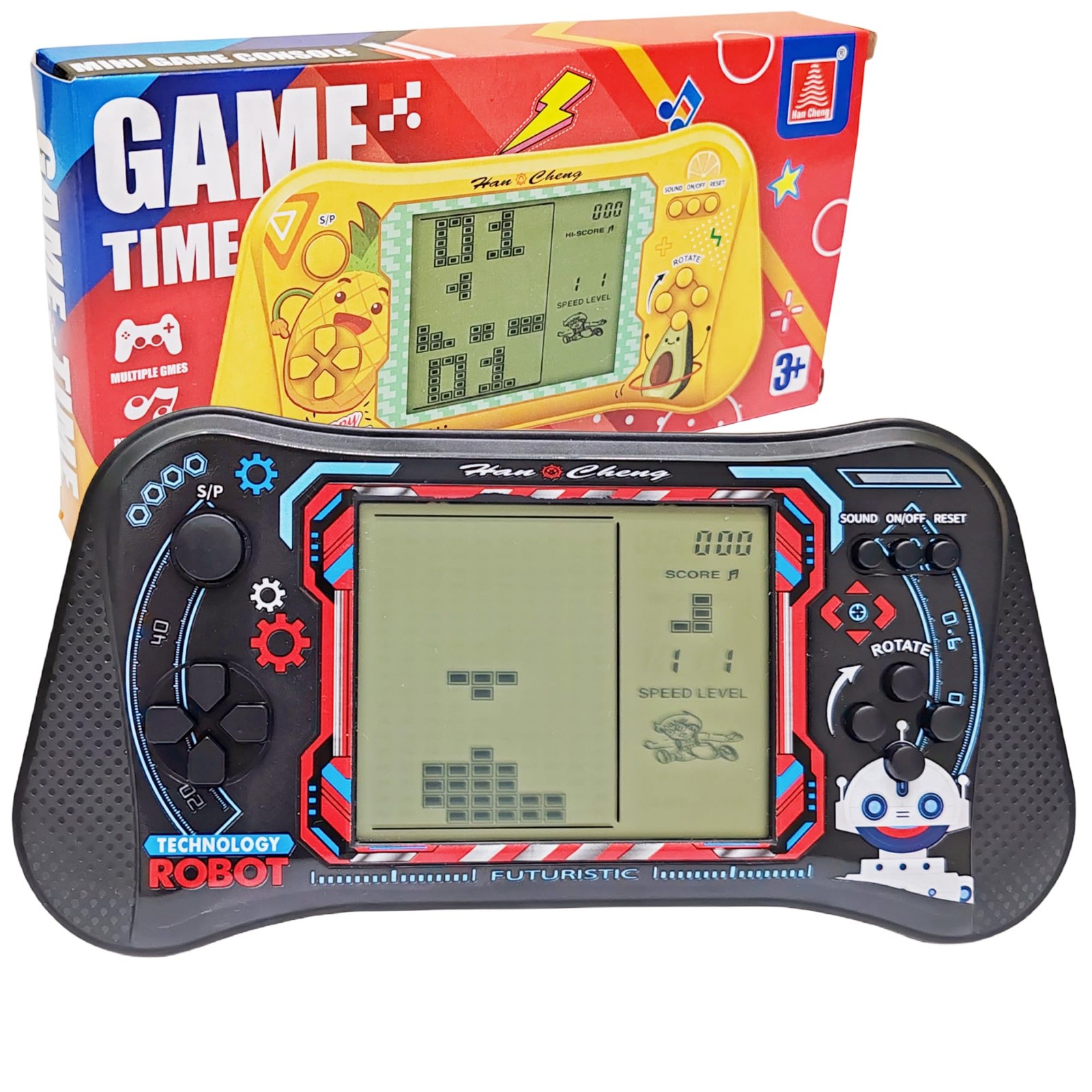 Brick Game Console,4.3″ Large Screen Handheld Game Console,Building Block/Tan…