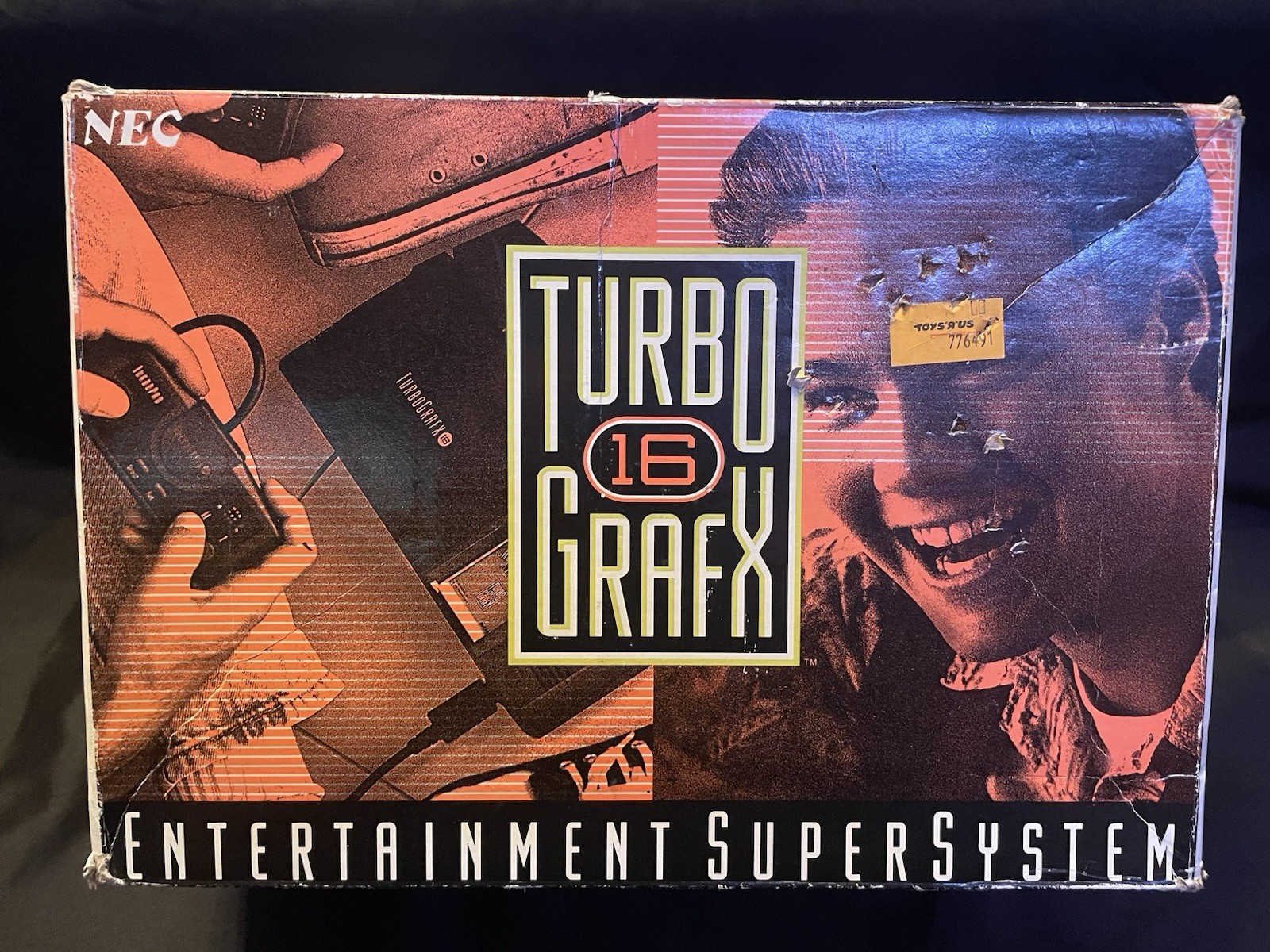 NEC TurboGrafx-16 System Black Console w/ Box, Paperwork And Keith Courage Game!