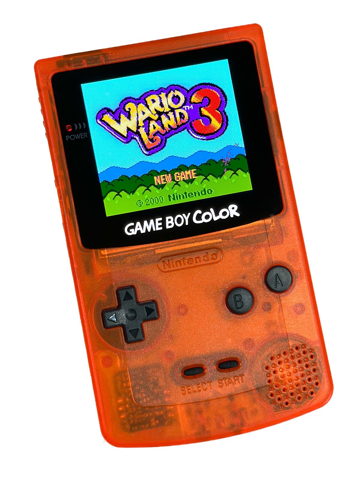 Nintendo Game Boy Color CLEAR ORANGE System GBC AMOLED OLED Q5 Touch LCD Buttons
