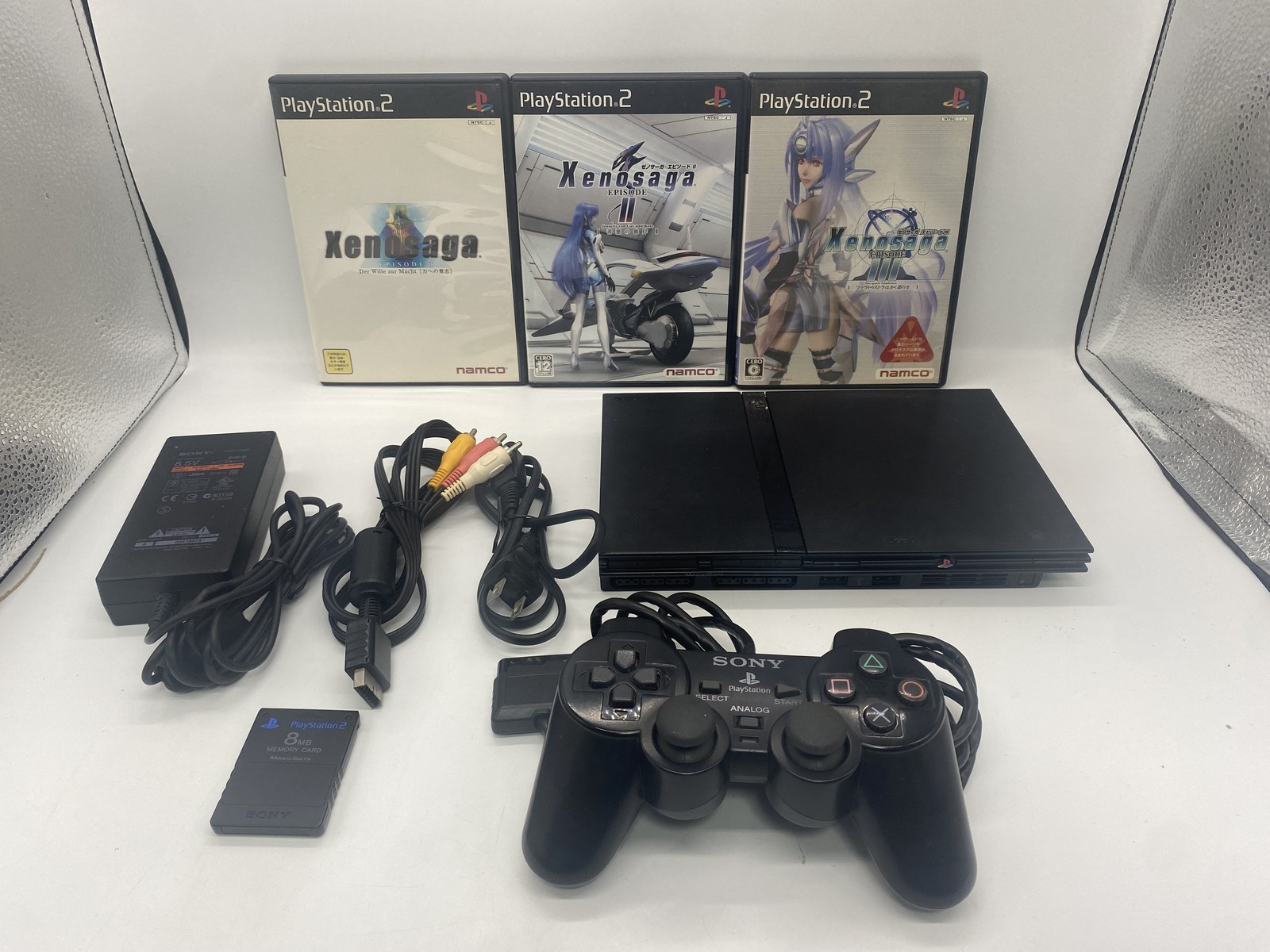 PS2 Playstation2 Console w/ Xenosaga Episode I & II & III set Black SCPH-70000