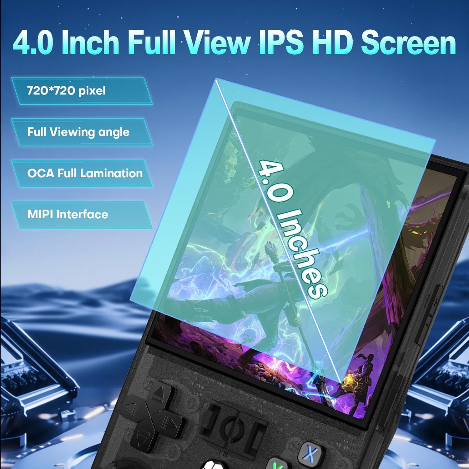 R36MAX Retro Handheld Game Console 64GB 18000+ Games 4″ IPS RK3326 Linux Black
