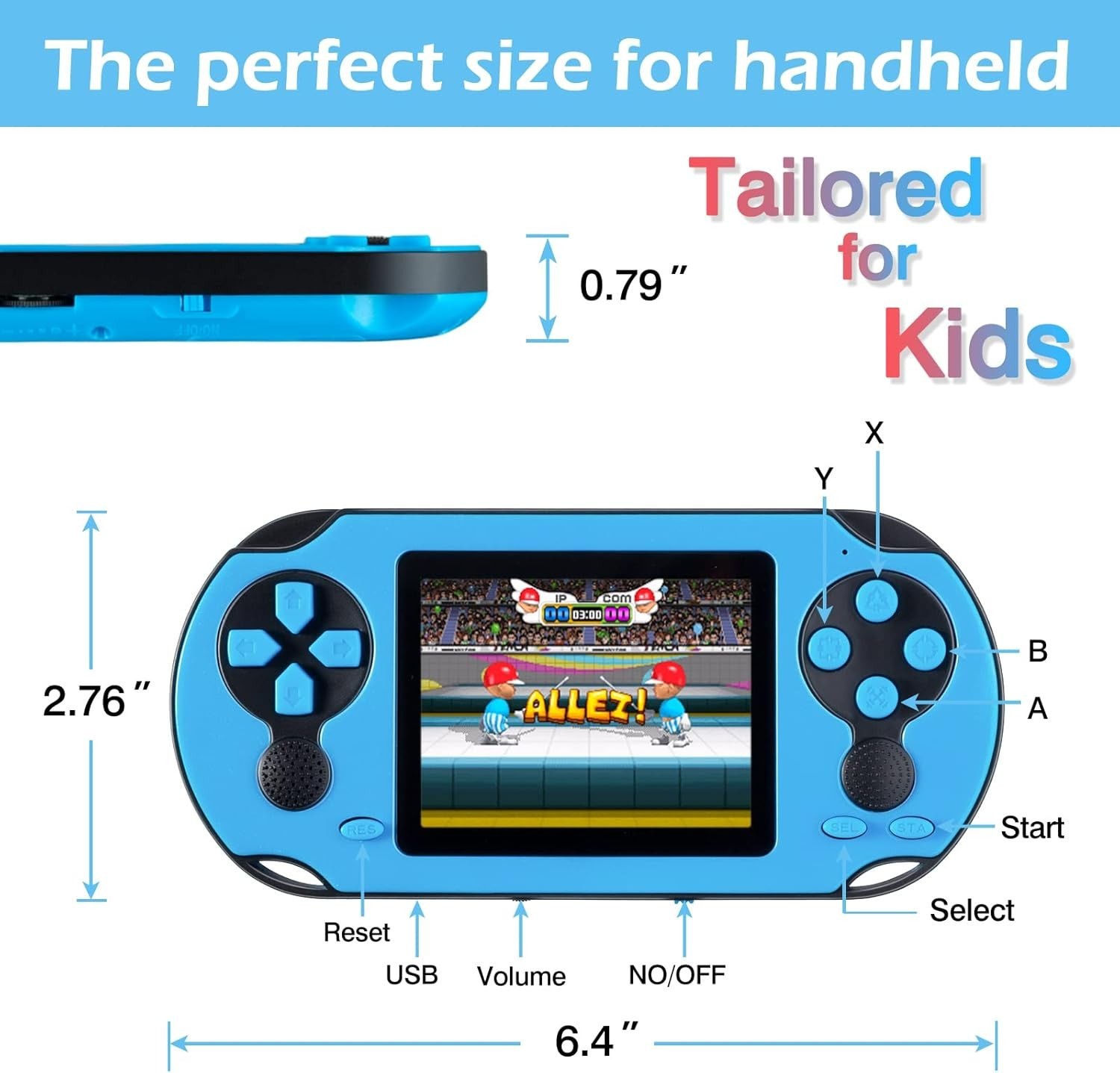 3.0” Large Screen Handheld Game for Kids & Adults – 230 Retro Titles Included